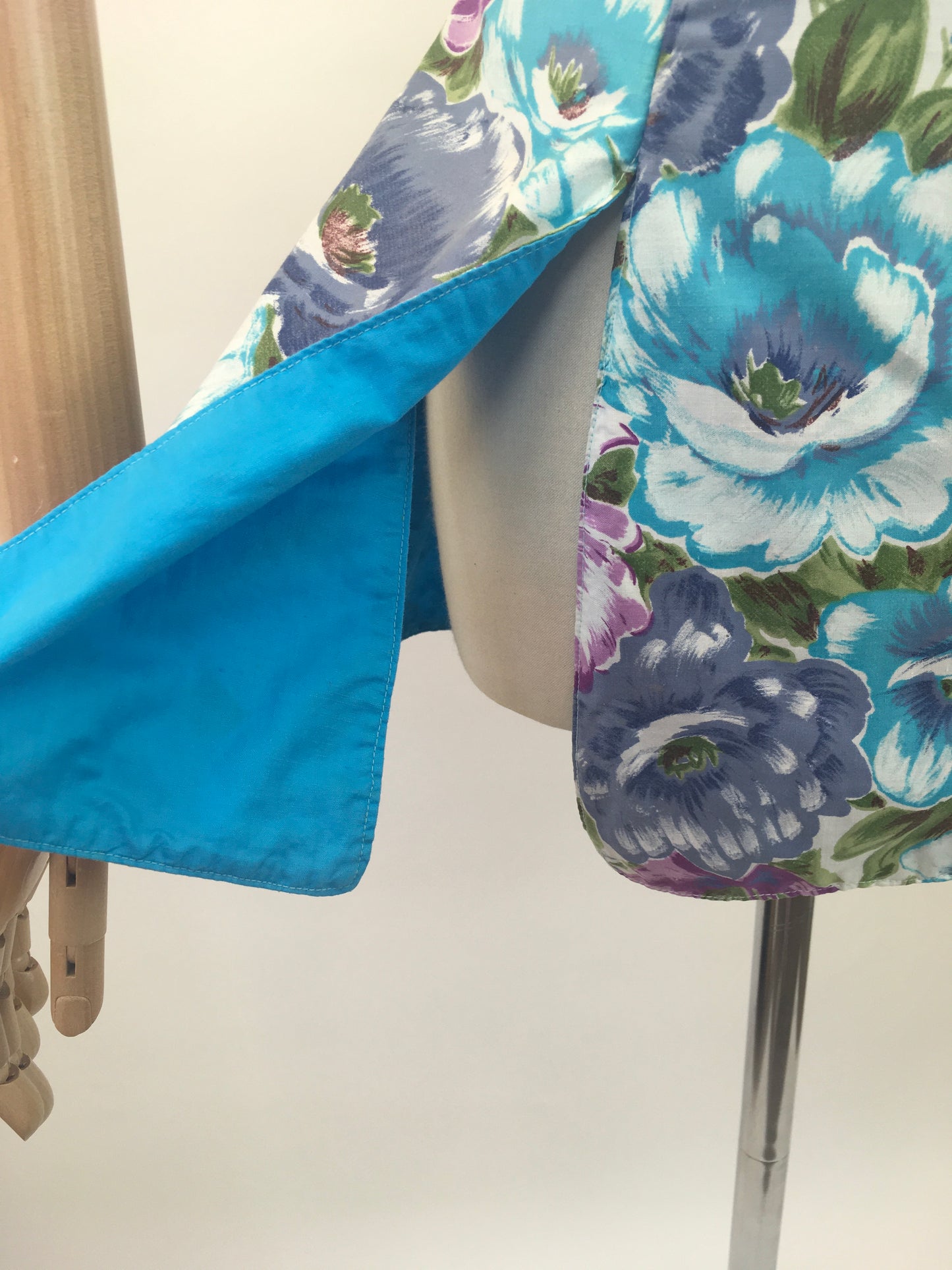 Original 1950's Fabulous Cotton Bathing Top - In Muted Berries, Turquoise and Green Florals