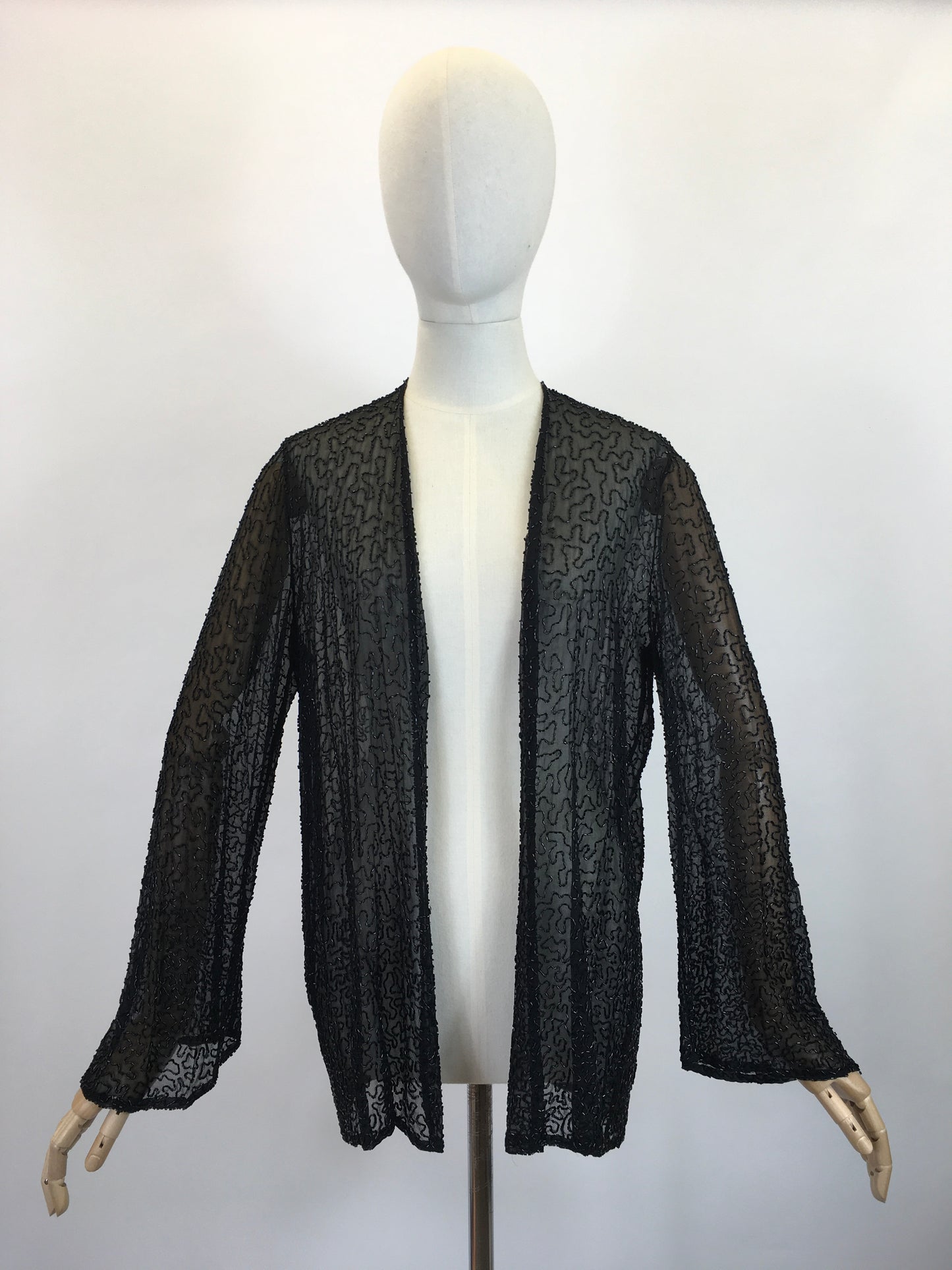 Original 1920's Sensational Evening Jacket - Embellished in Black Bugle Beadwork