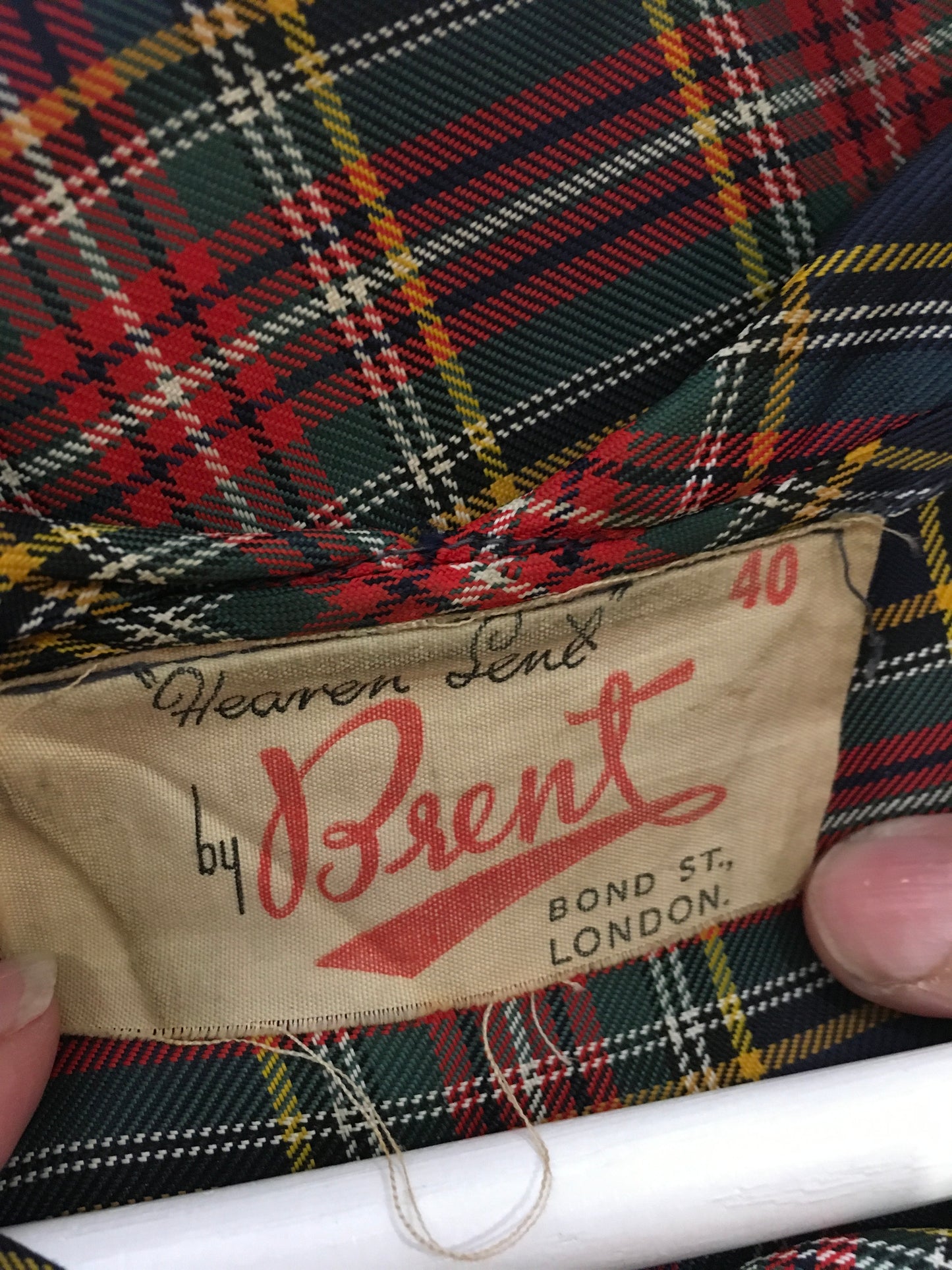 Original 1940’s Plaid Dress - In Rich Blues, Burgundy’s, Old Gold and Forest Greens