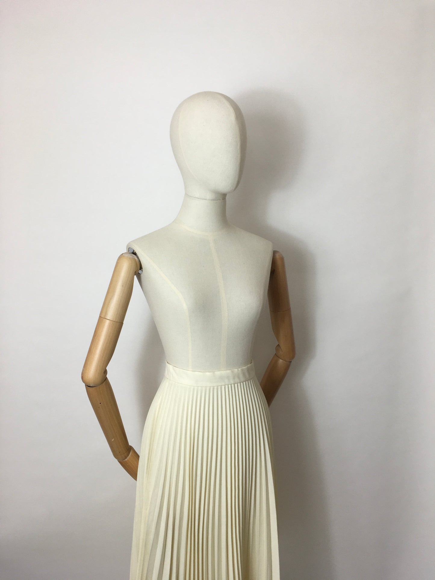 Original 1950s Pleated Skirt - In a soft buttery cream