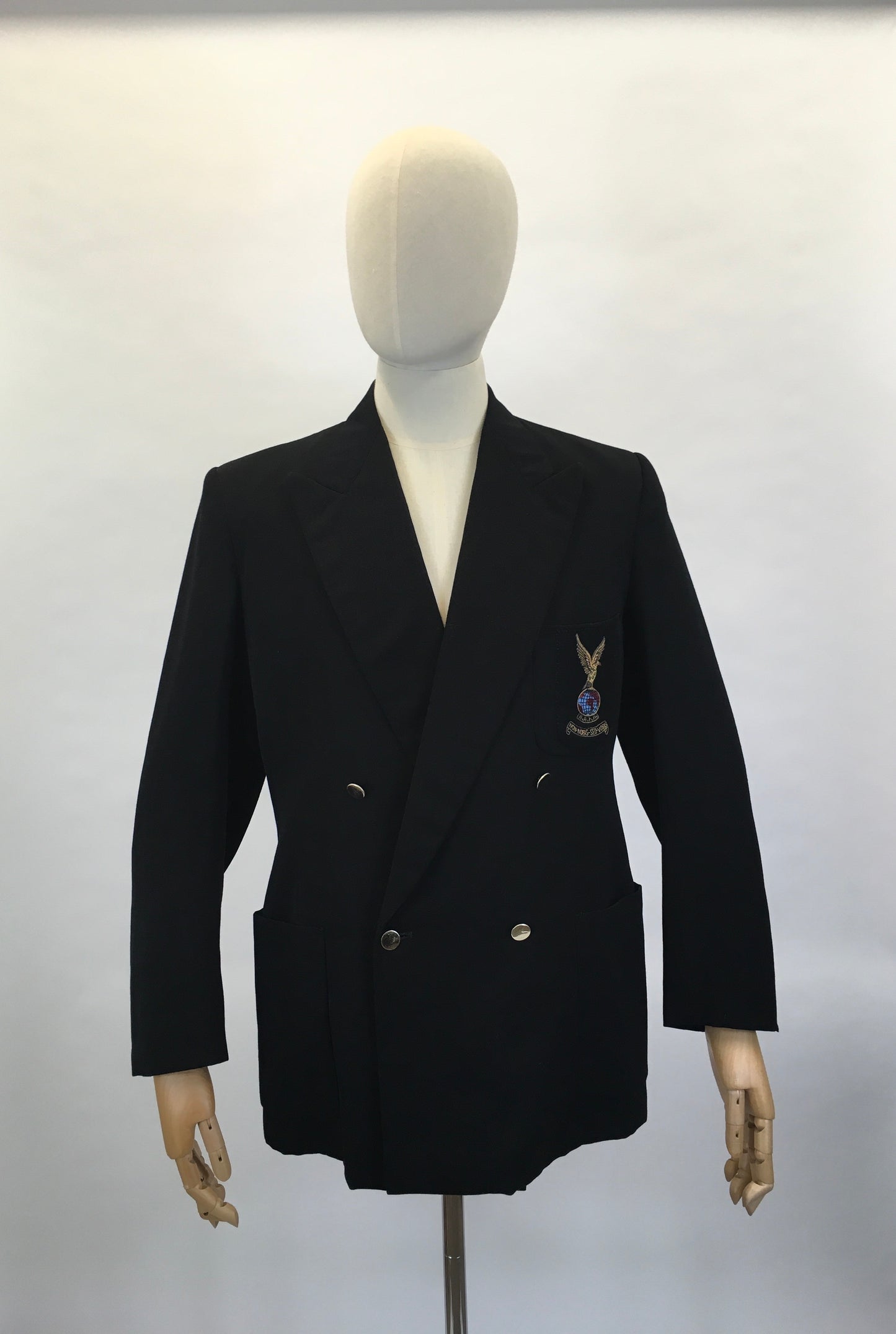 Original Gents Black Jacket by ‘ CWS Society Wear ‘ - Double Breasted with Strong Collar Lapels