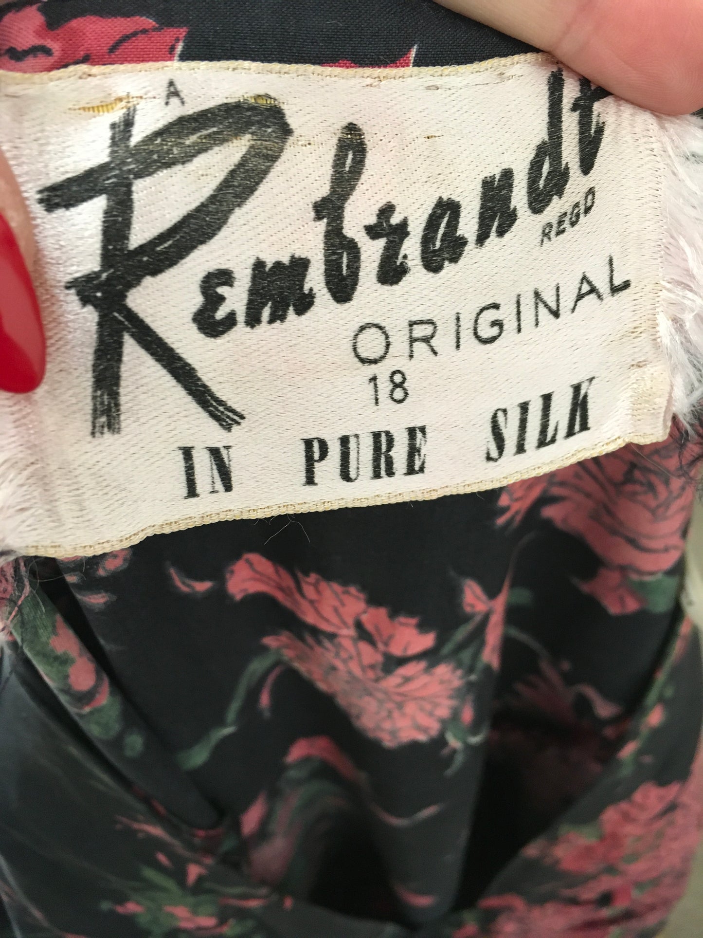 Original 1950’s Fabulous Wiggle Dress - In A Lovely Floral Silk