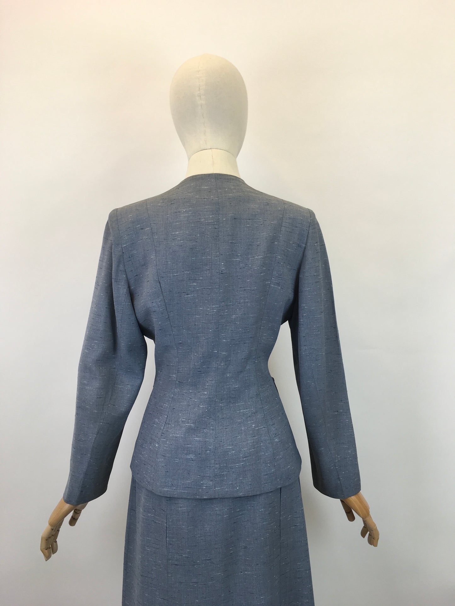 Original Late 1940’s early 1950’s Atomic Fleck 2pc Suit - In a Lovely Powdered Blue