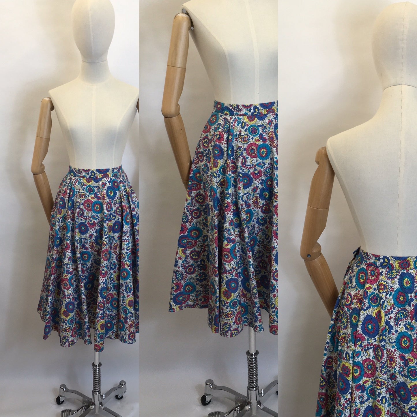 Original 1950's ' St. Michael ' Skirt - Made From A Beautiful Paisley Cotton