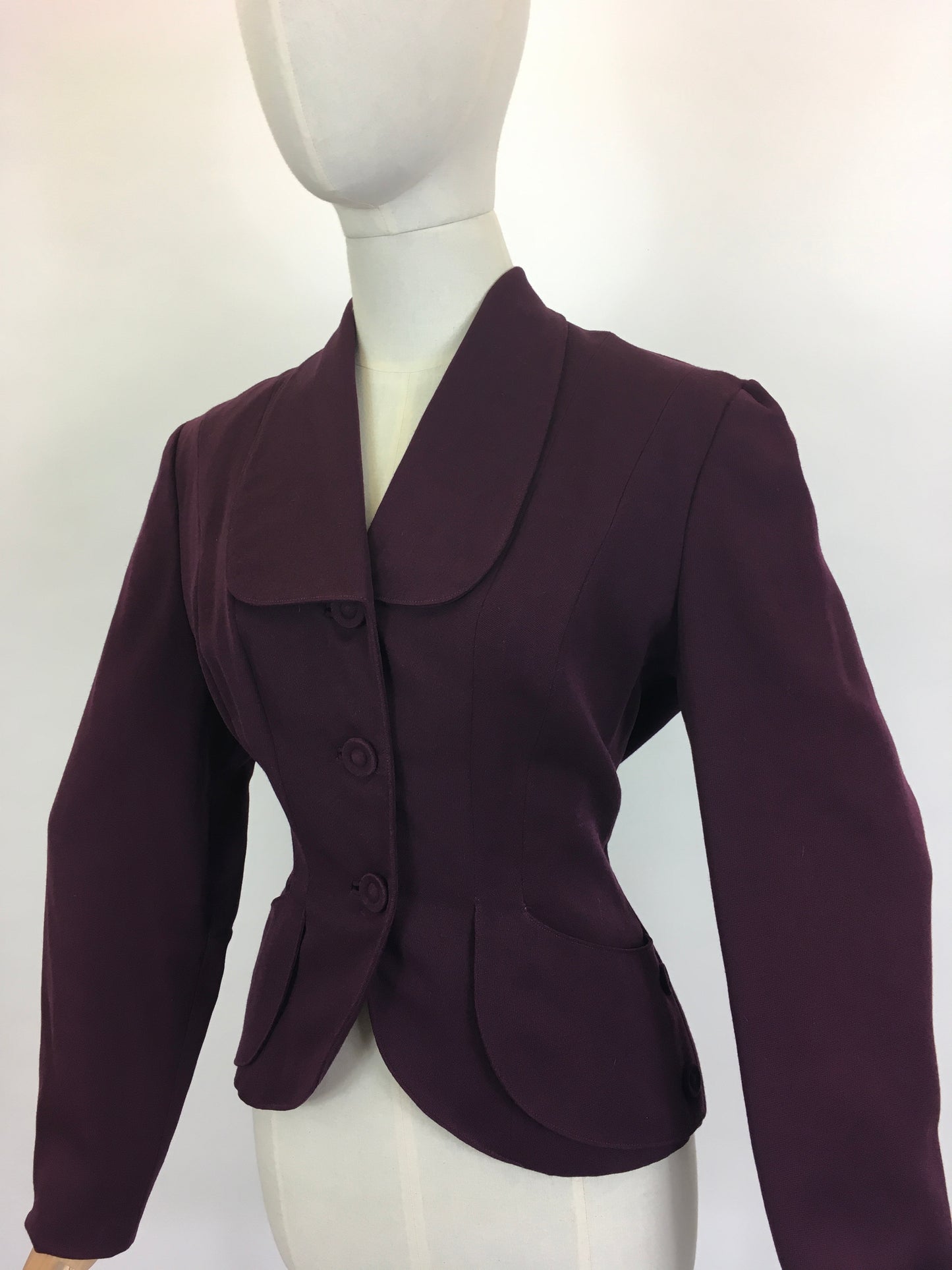 Original 1940’s Stunning Fitted Jacket - In A Divine Deep Plum Colour way