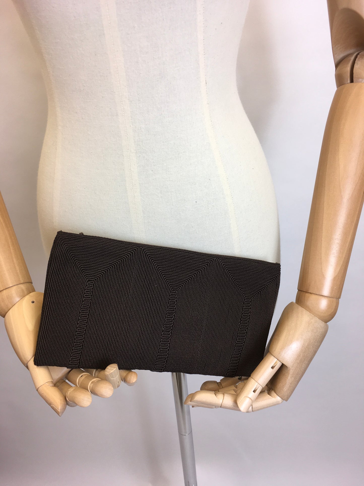 Original 1940’s Brown Corde Clutch Bag - Gorgeous Tassel Detailing
