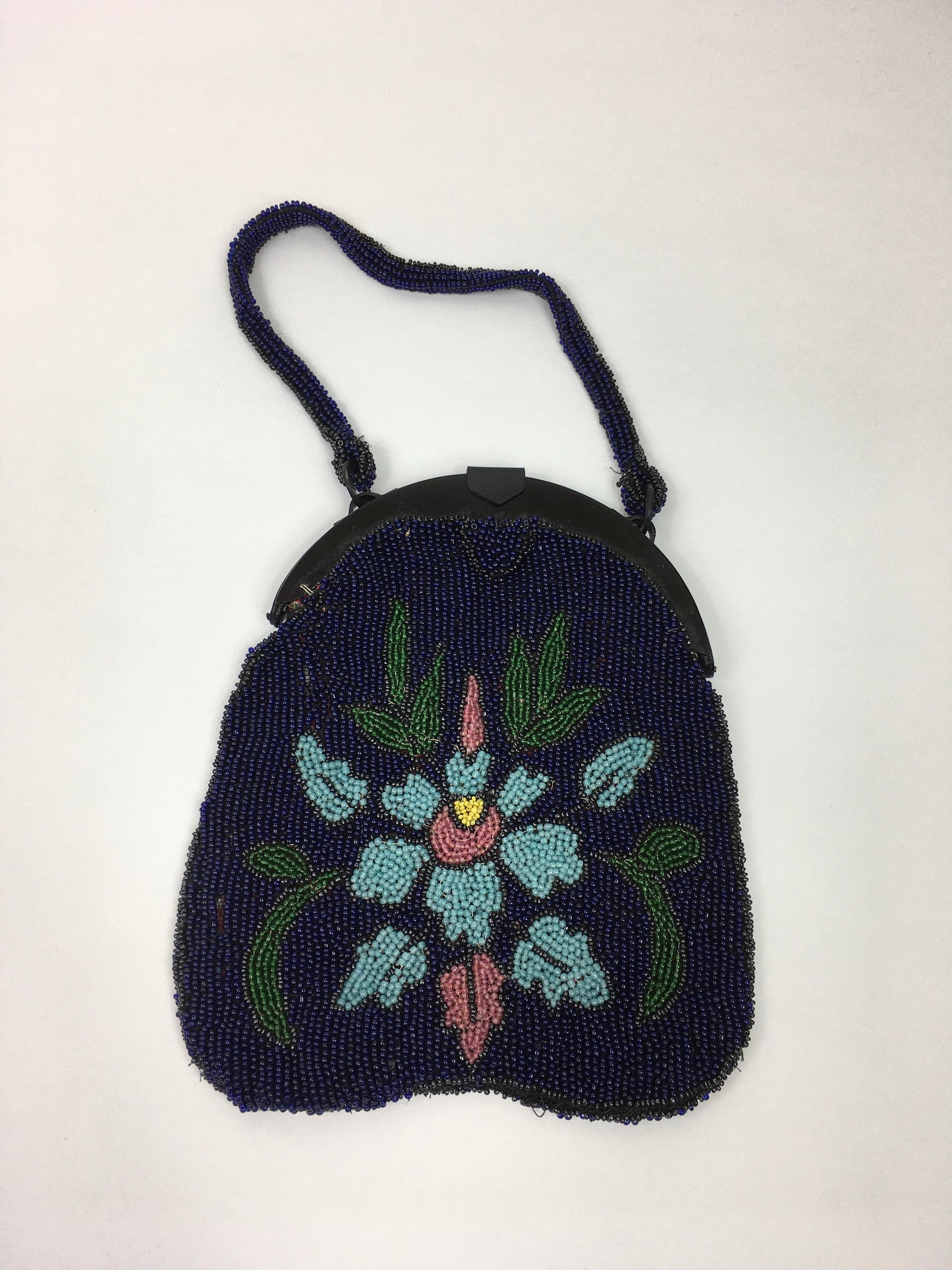 Original Early 1920’s Beaded Handbag - In an Exquisite Colour Palette of Rich Blues, Greens, Turquoise, Powdered Blush and Yellow