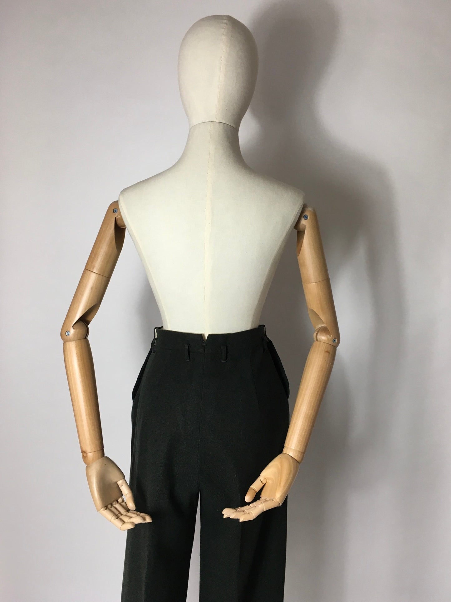 Original Early 1950’s Slacks - In a Beautiful Forest Green Wool