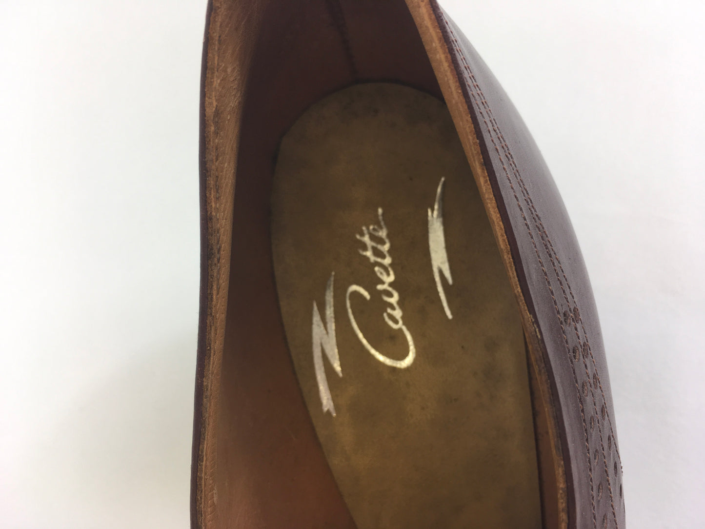 Original 1940’s STUNNING CC41 Brown Heeled Lace Up Brogues - By ‘ Cavette ‘