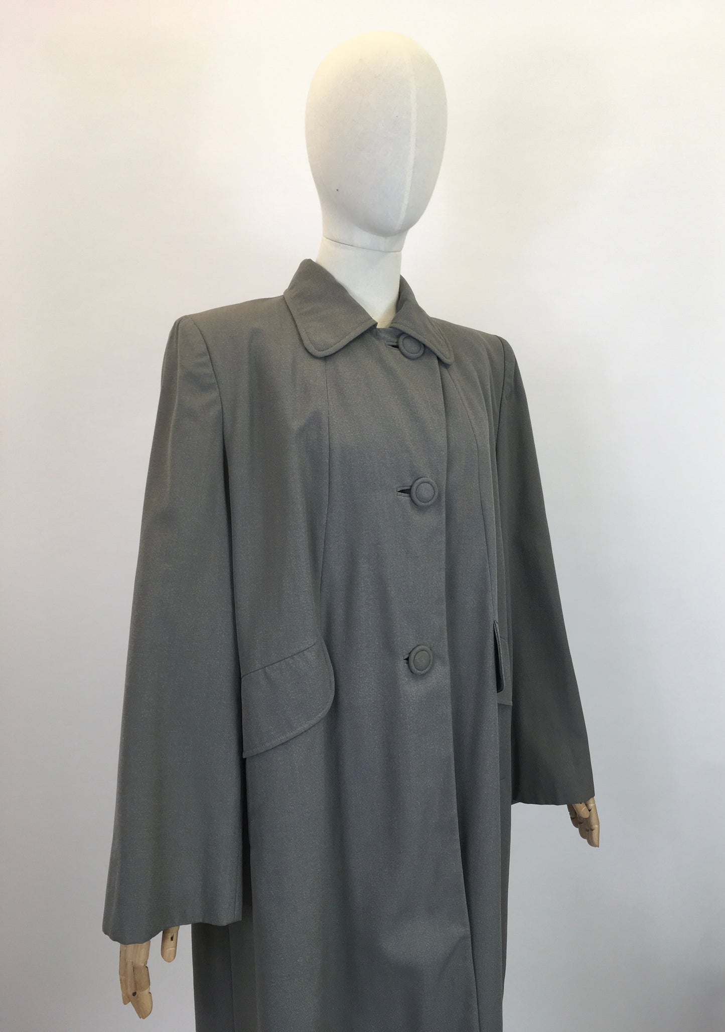 Original Late 40's Early 50's Coat in Powdered Grey - By ' Betsy Rose'