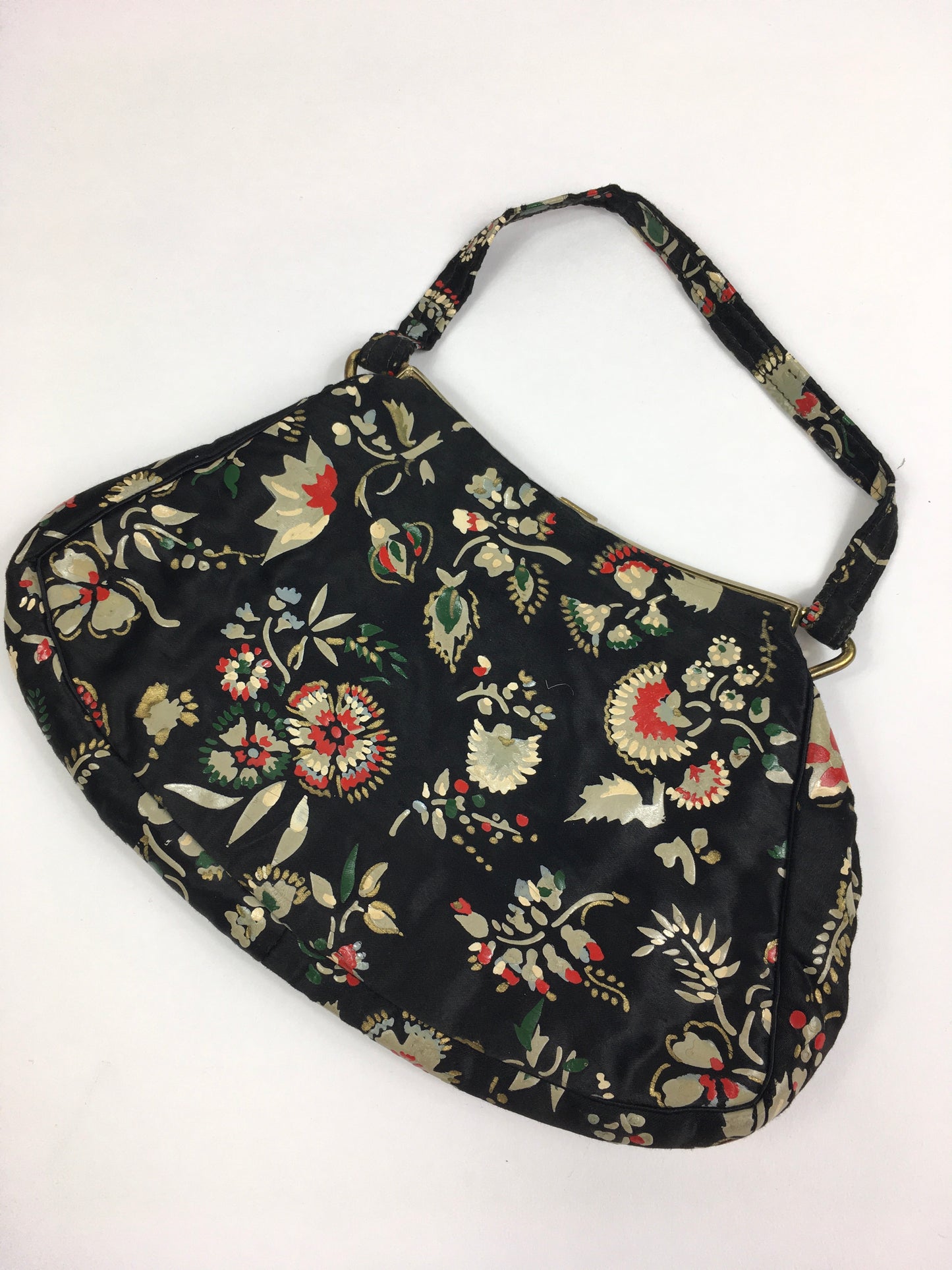 Original 1930’s Exquisite  Evening Bag - In The Most Beautiful Handpainted Delicate Floral