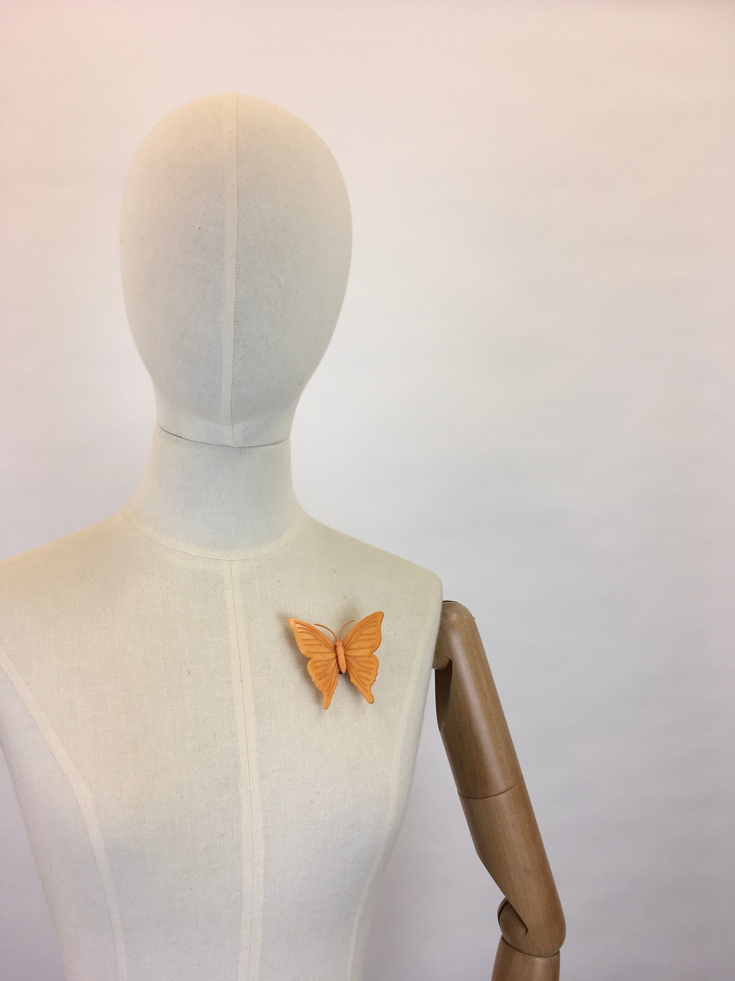 Original 1950s Big Plastic Butterly Brooch - In a Fabulous Bright Orange