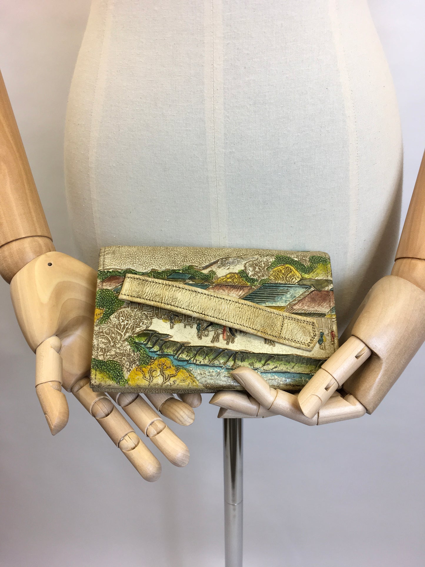 Original late 1930’s early 1940’s Tourist Bag - Beautiful Detail & Colourings