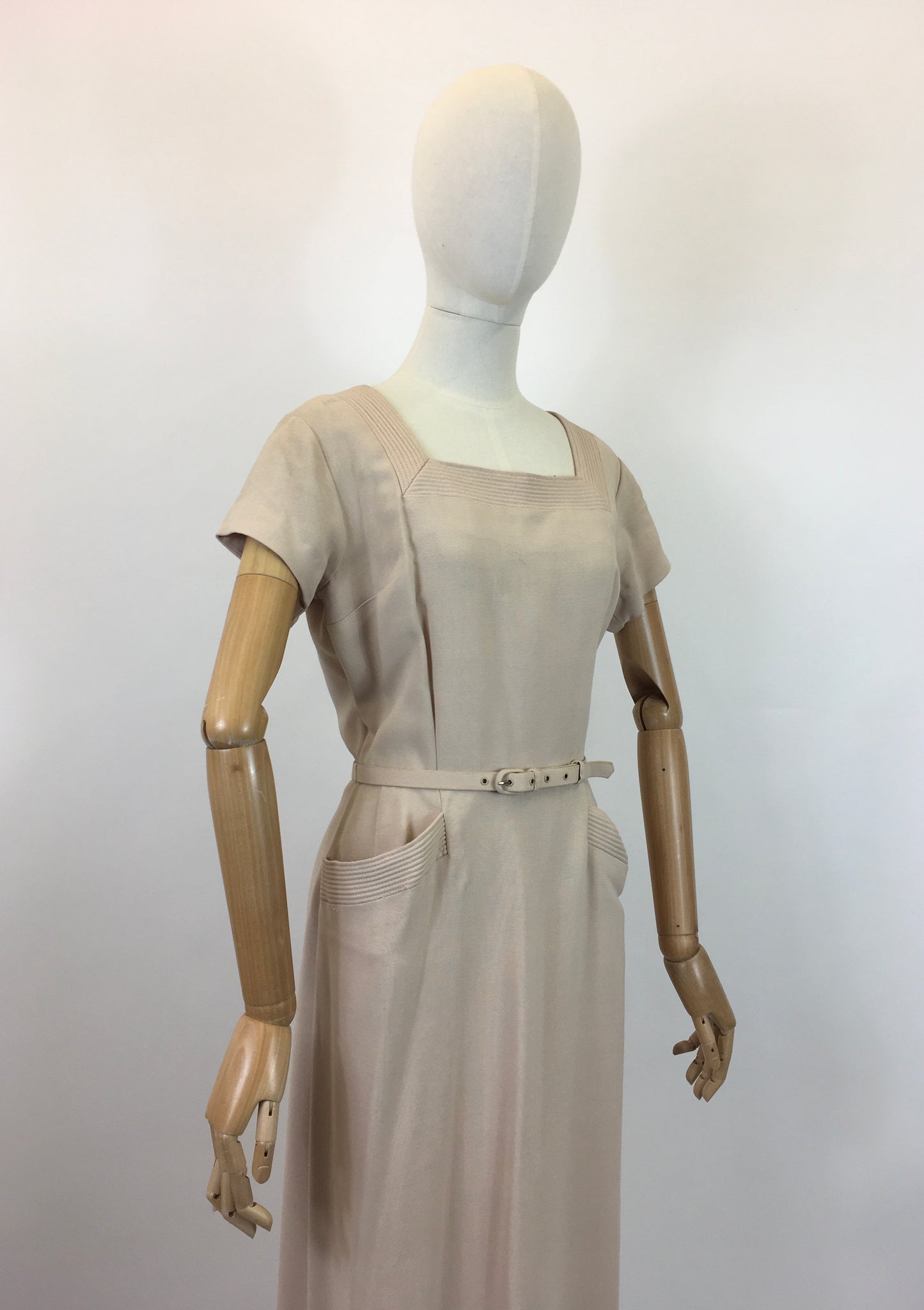 Original 1950’s Stunning ‘ Peggy Page’ Dress and Coat set - In Soft Sand Moygoshal Linen