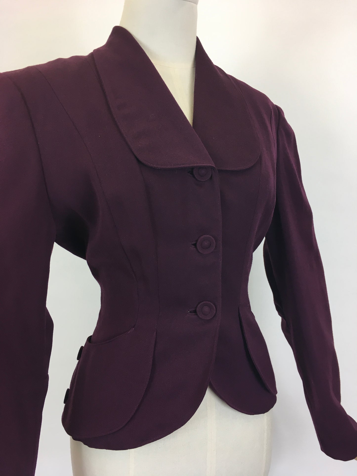 Original 1940’s Stunning Fitted Jacket - In A Divine Deep Plum Colour way