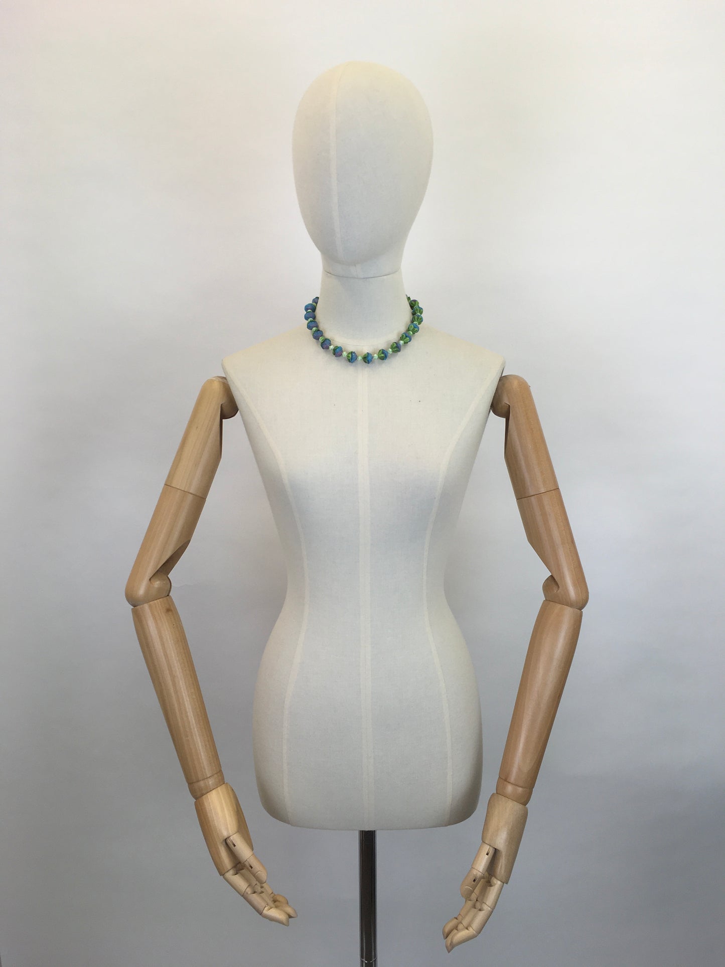 Original 1930’s Glass Petal Necklace - In the Most Beautiful Soft Purples and Powder Blues