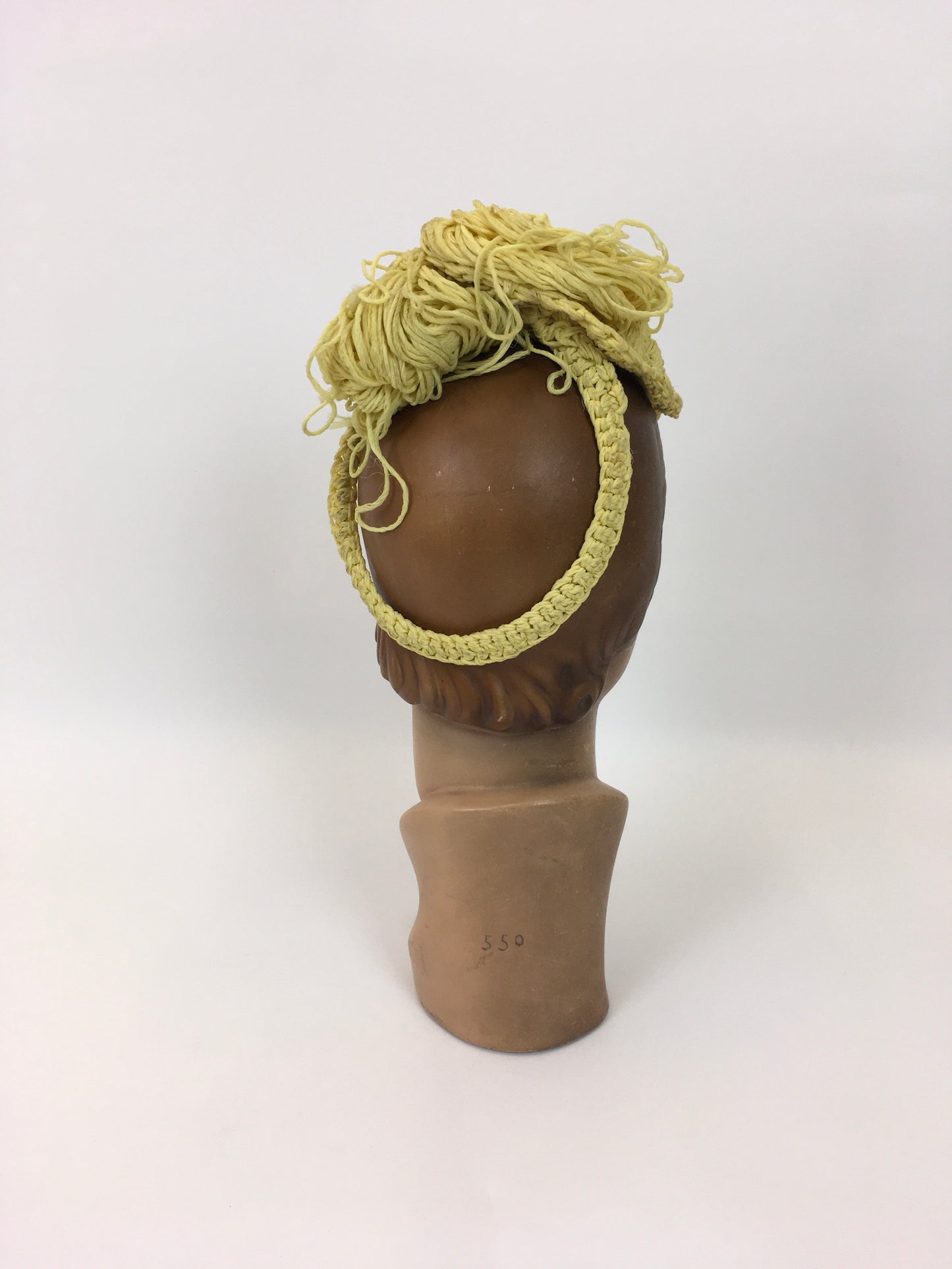 Original 1940’s Fabulous Popcorn Crochet Headpiece - In A Sunshine Yellow
