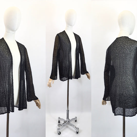 Original 1920's Sensational Evening Jacket - Embellished in Black Bugle Beadwork