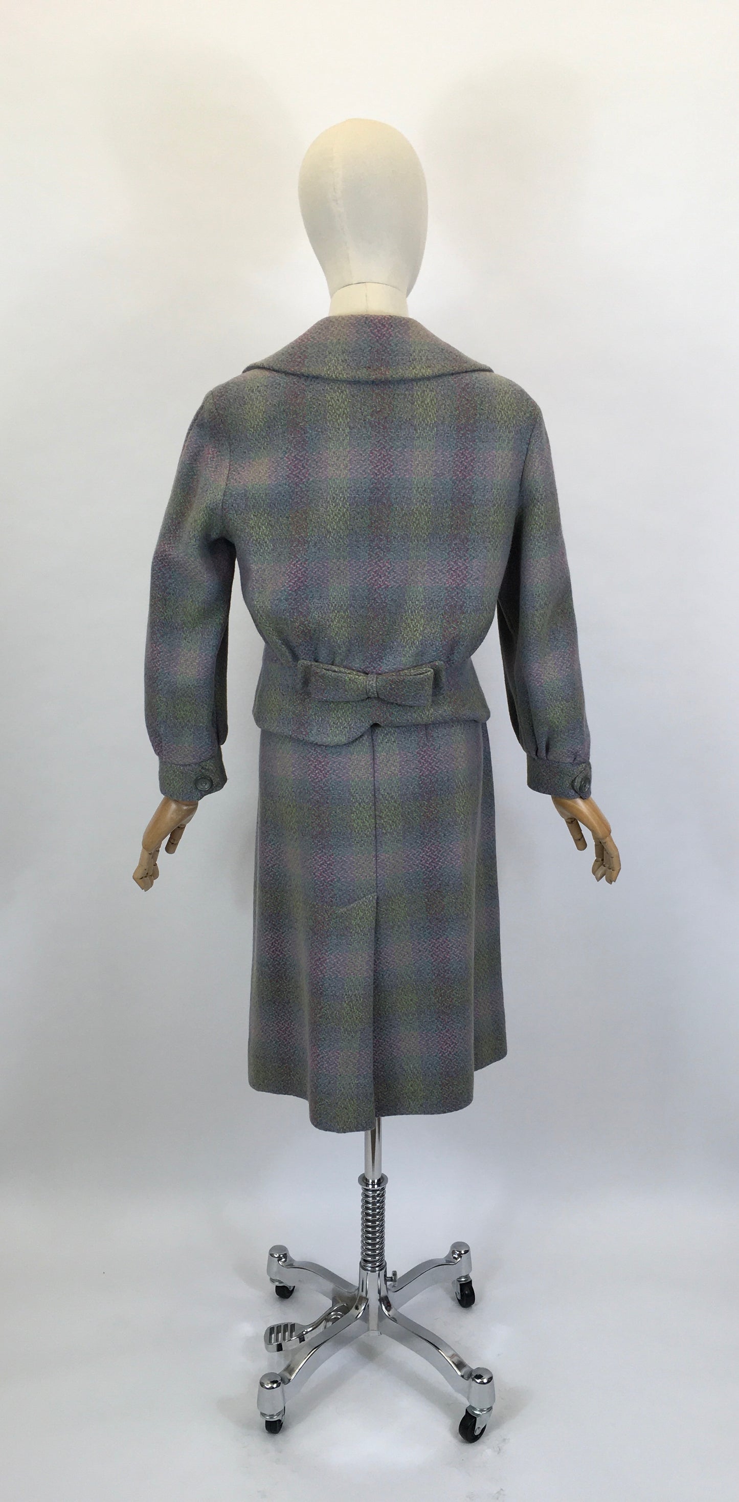 RESERVED DO NOT BUY - Original Early 1950’s 2pc Wool Suit - In A Lovely Springtime Colour Pallet