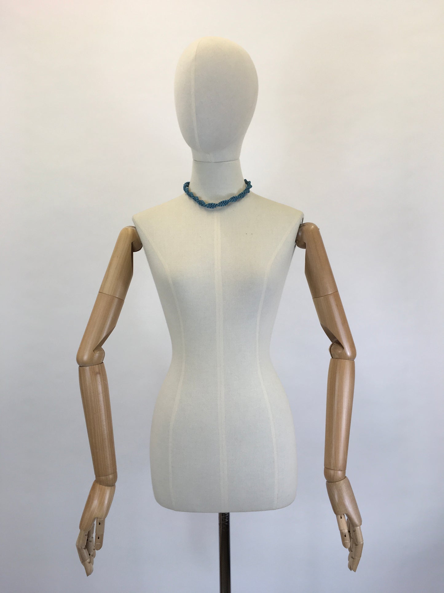 Original Late 1940’s Early 1950’s ‘ Scoobie Necklace - In a Soft Teal Telephone Wire