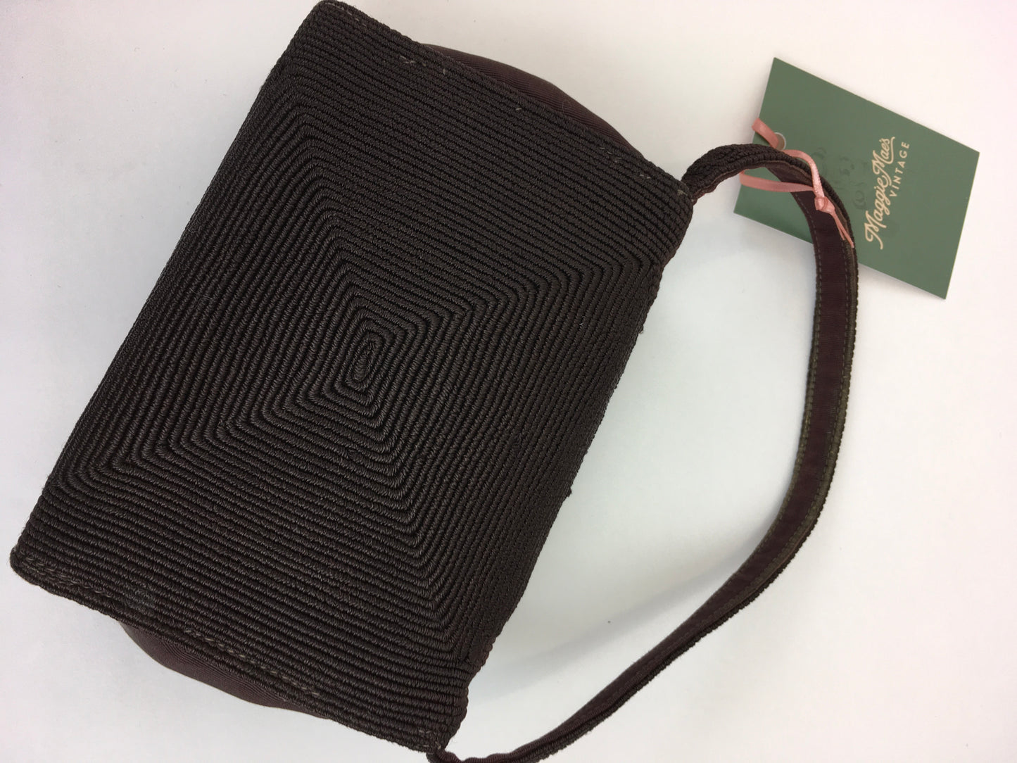 Original 1940s Warm Brown Corde Bag - ‘ Styled By Normandic ‘ with Brass Detailing