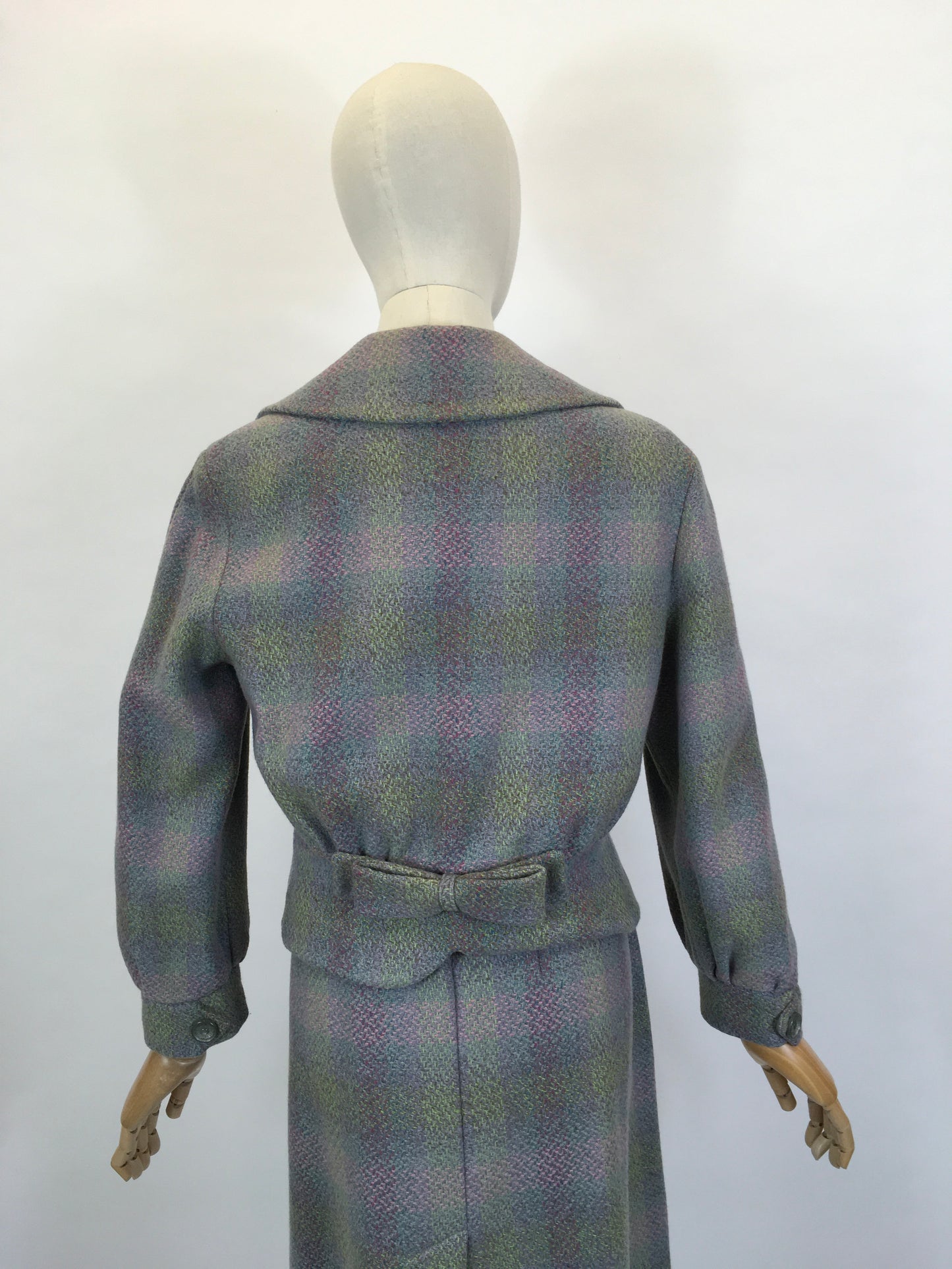 RESERVED DO NOT BUY - Original Early 1950’s 2pc Wool Suit - In A Lovely Springtime Colour Pallet