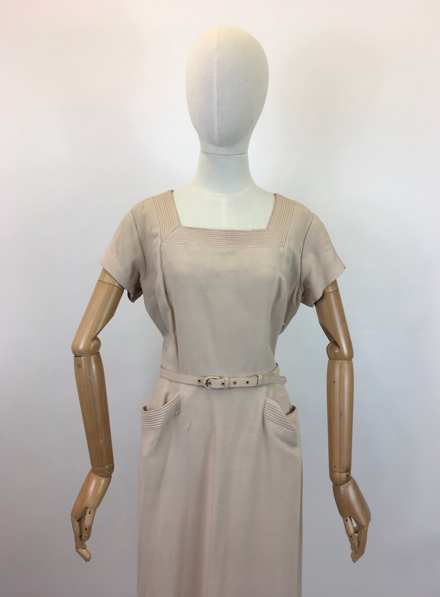 Original 1950’s Stunning ‘ Peggy Page’ Dress and Coat set - In Soft Sand Moygoshal Linen