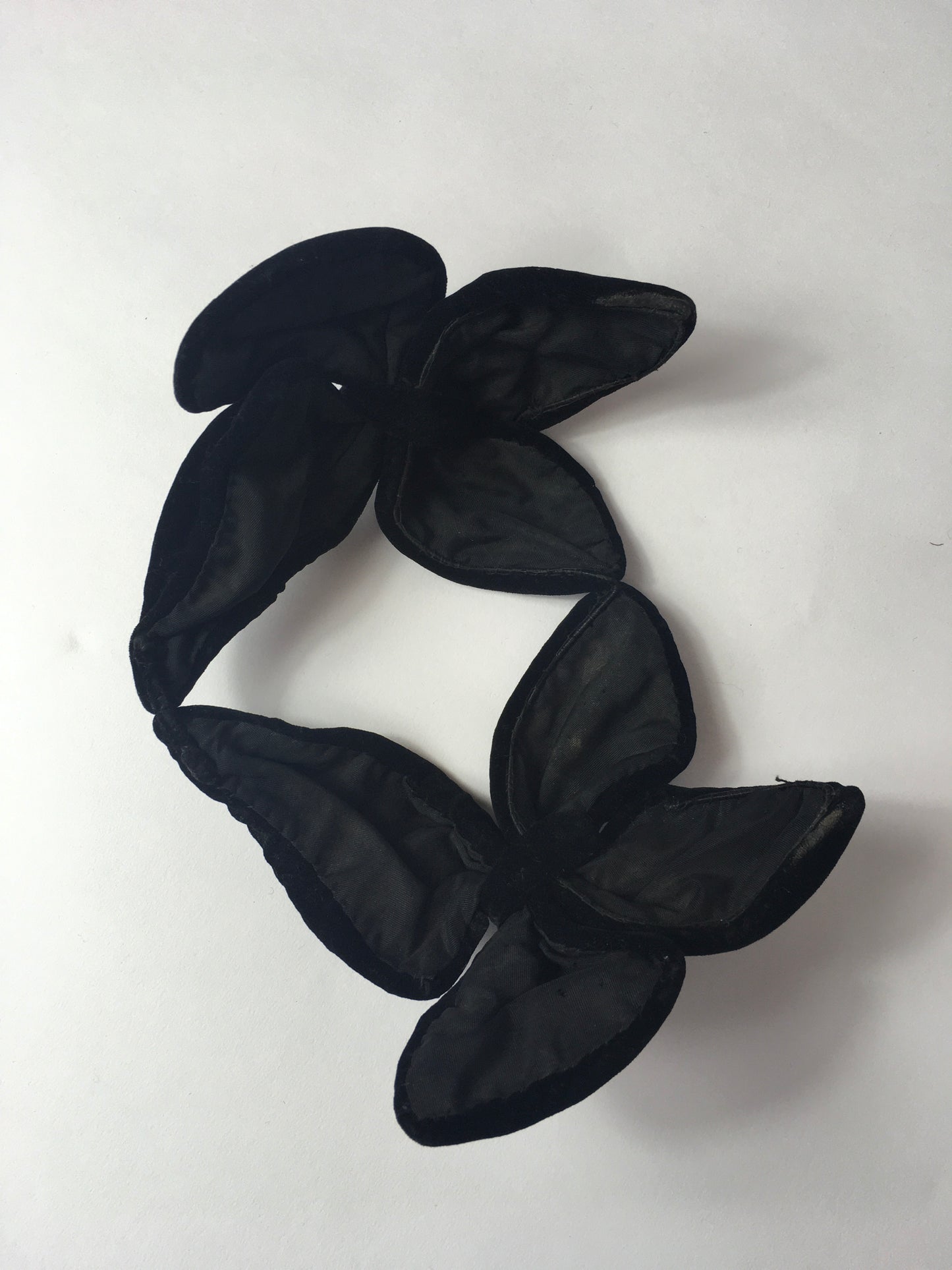 Original 1950’s Black Velvet Headpiece - With Fabulous Bow Shaping