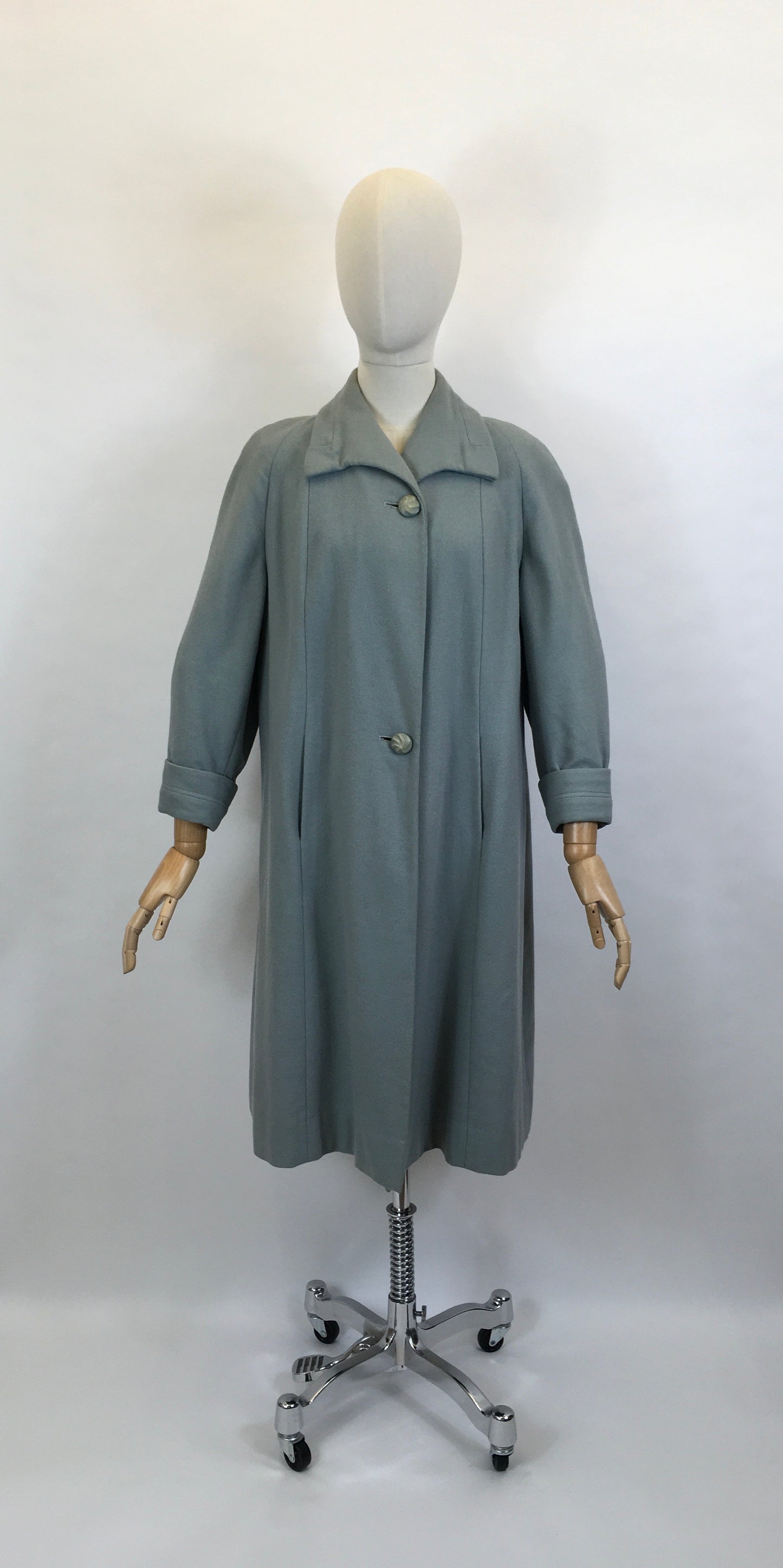 Original 1950’s Darling Pale Blue Swing Coat - With A Classic Easy to Wear 50’s Silhouette