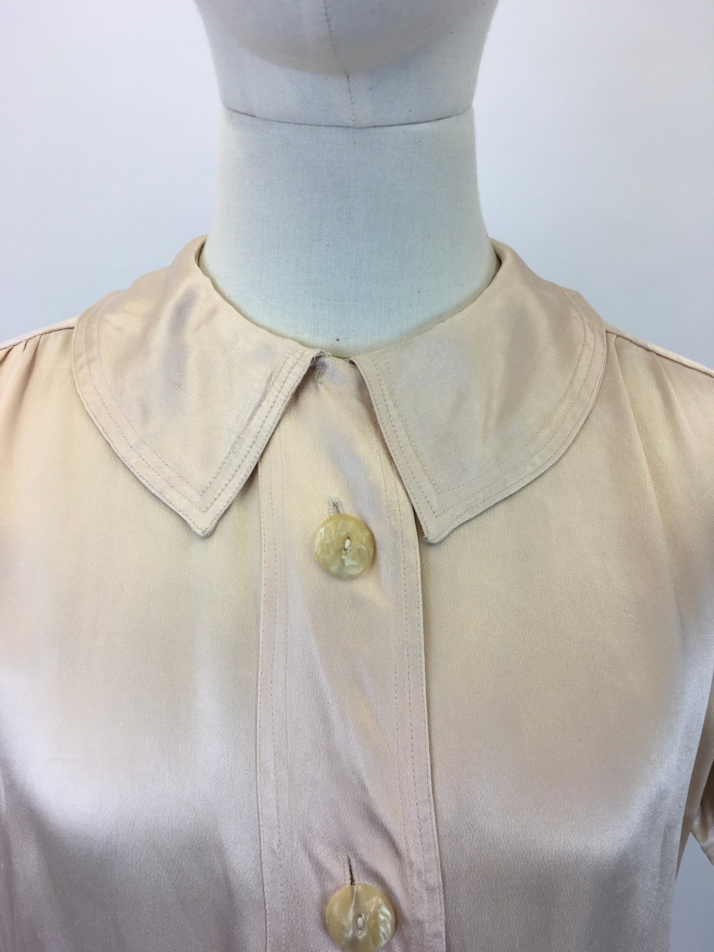 Original 1930's Darling Silk Rayon Blouse - In A Pale Pink