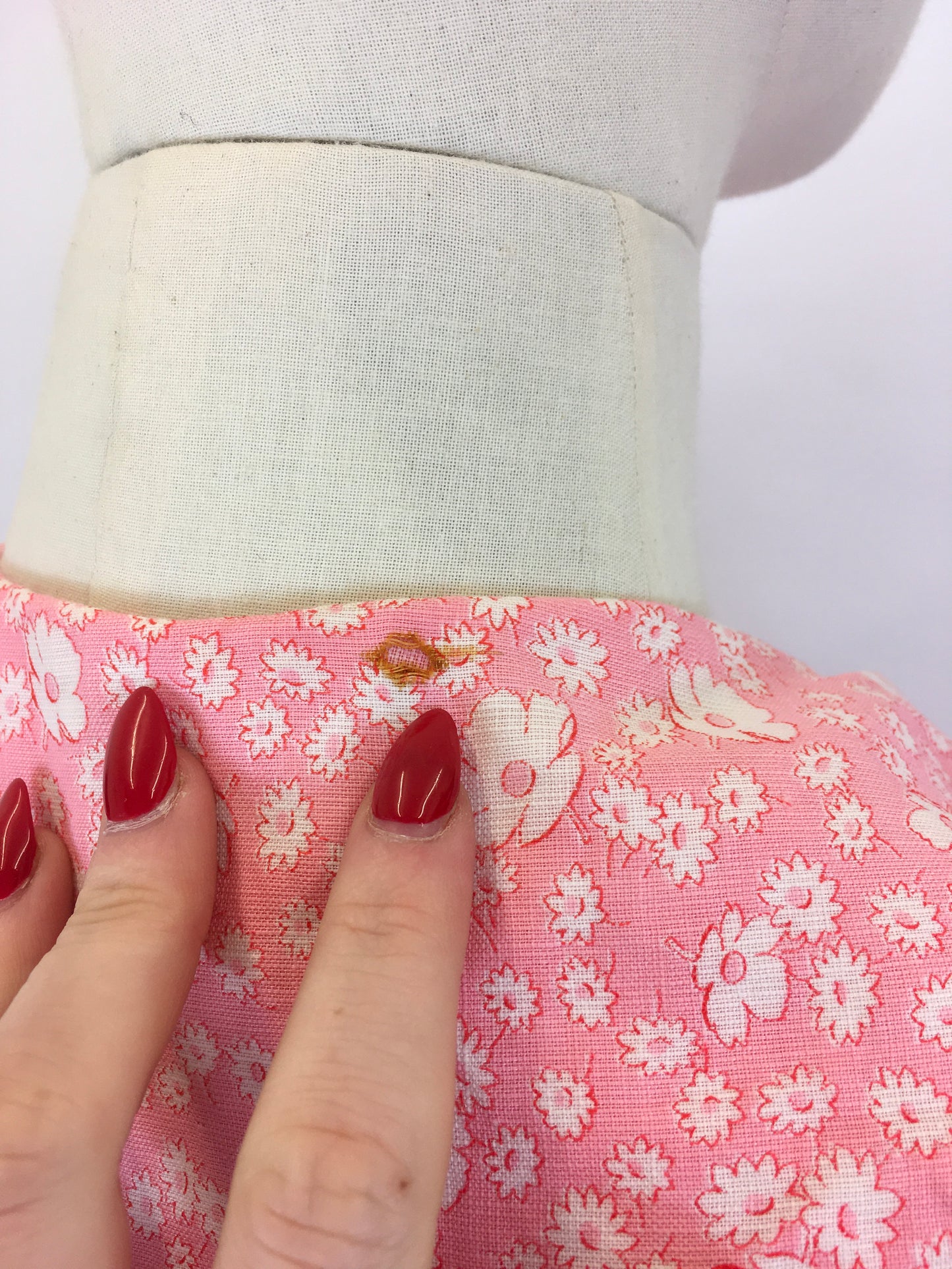 Original late 1940’s Handmade Frock - In a Lovely Pink Floral Cotton