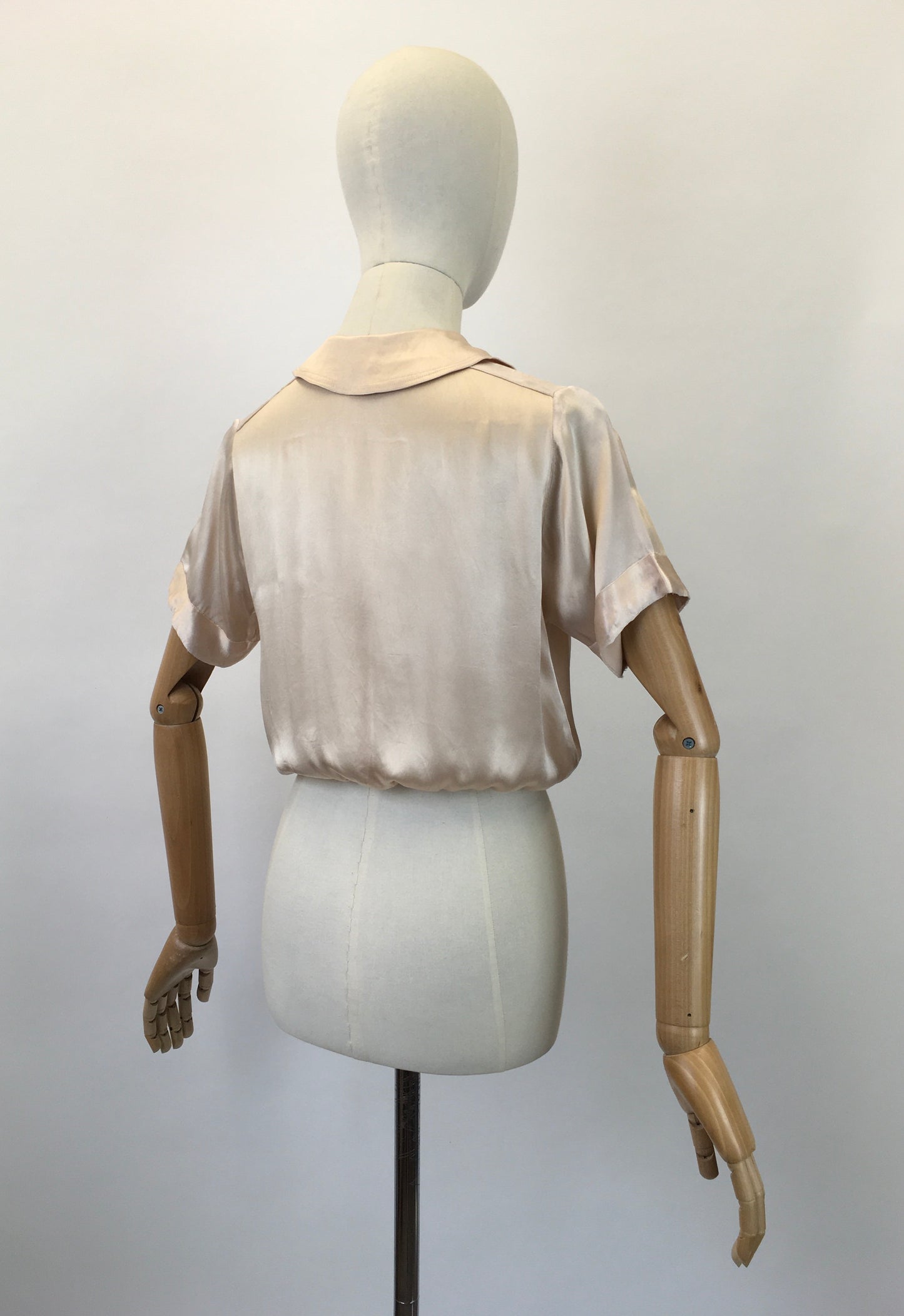 Original 1930's Darling Silk Rayon Blouse - In A Pale Pink