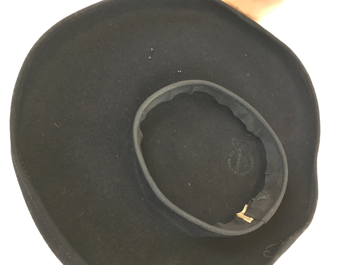 Original 1950’s Black Platter Hat - Stunning New Look Style Shape with Bow Adornments