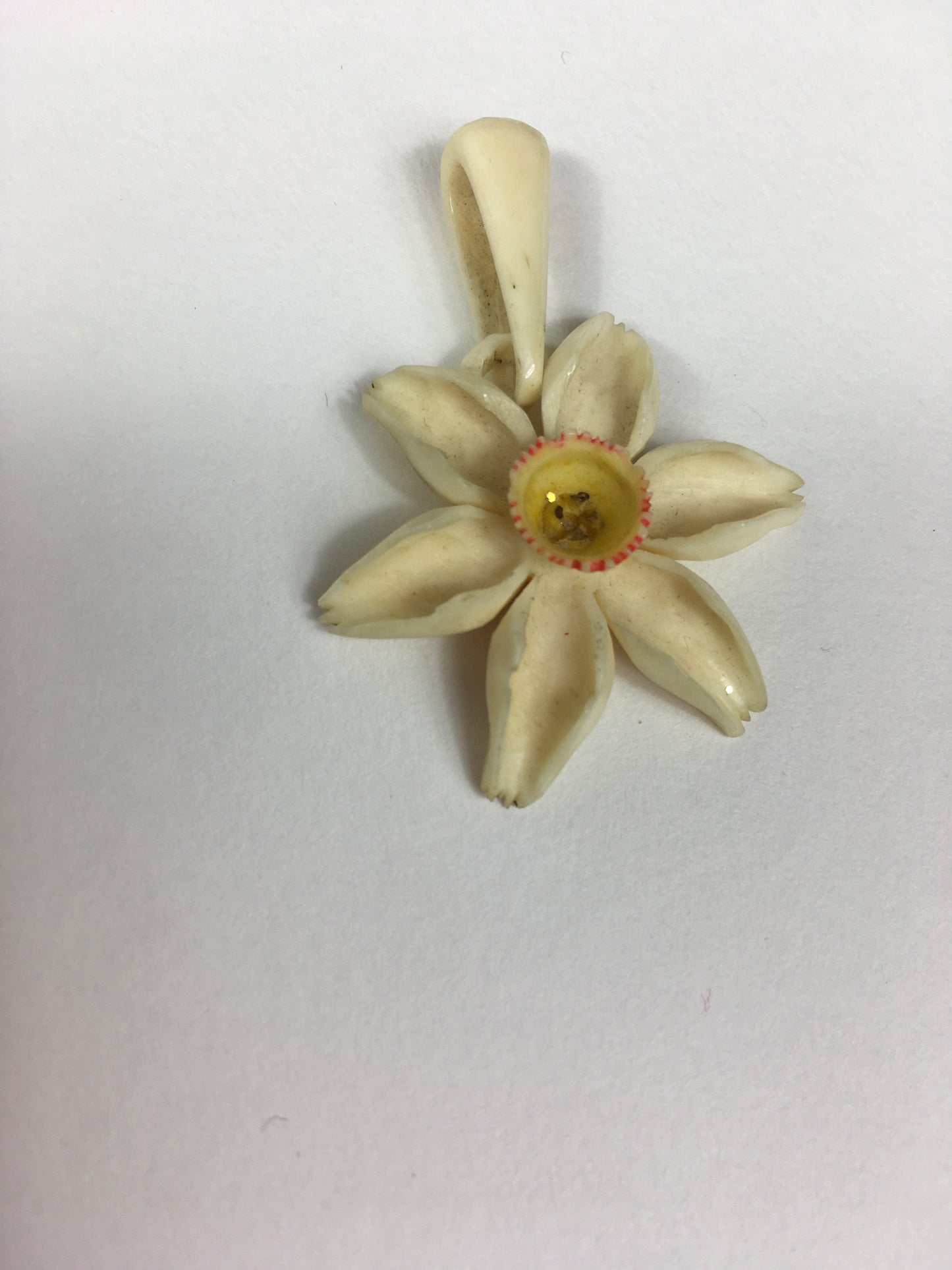 Original 1940’s Celluloid Edelweiss Droplet - A Beautiful Piece To Add To A Chain