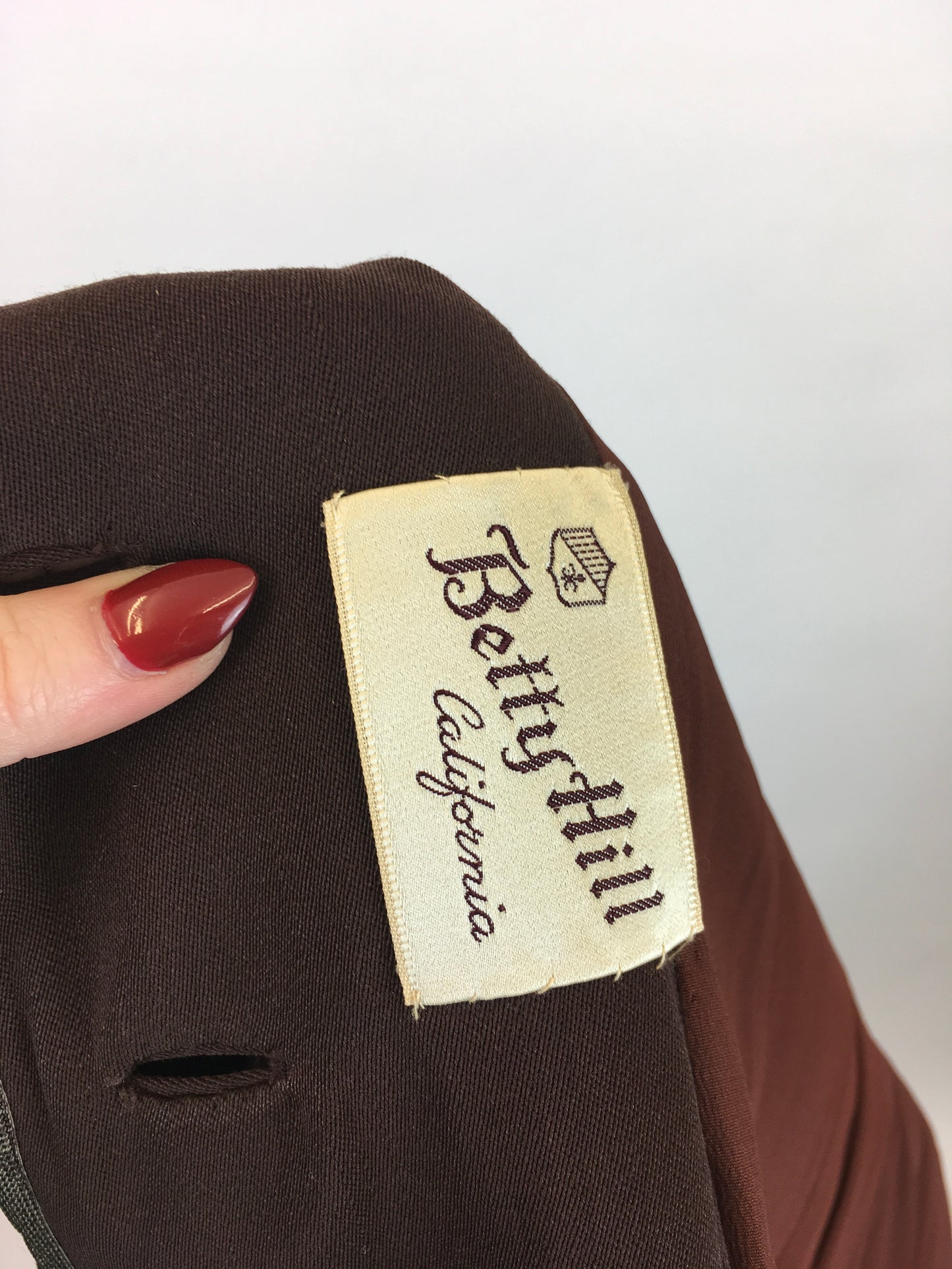 Original Sensational 1940’s American 2pc Suit by ‘ Betty Hill, California’ - In Rich Chocolate Brown with Stunning Details