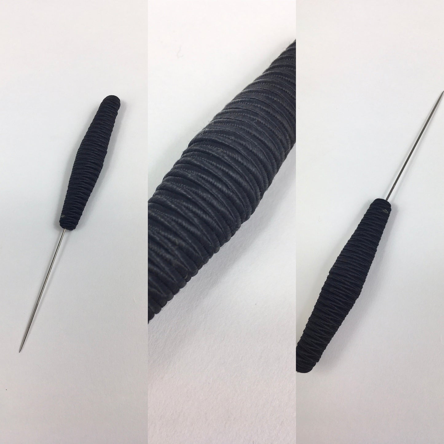 Original Late 1940’s Early 1950’s Hat Pin - In A Twisted Black Fabric