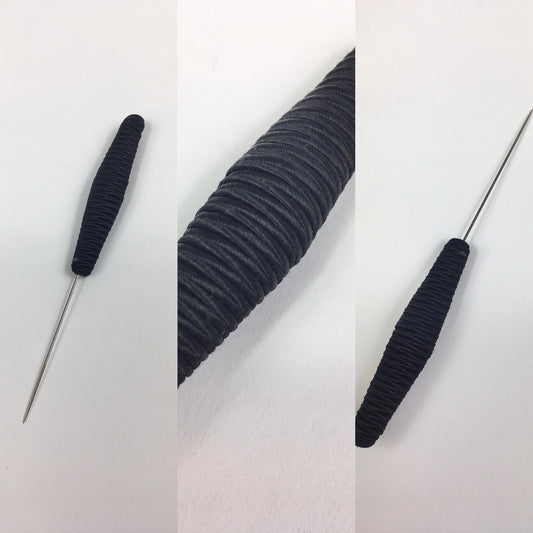 Original Late 1940’s Early 1950’s Hat Pin - In A Twisted Black Fabric