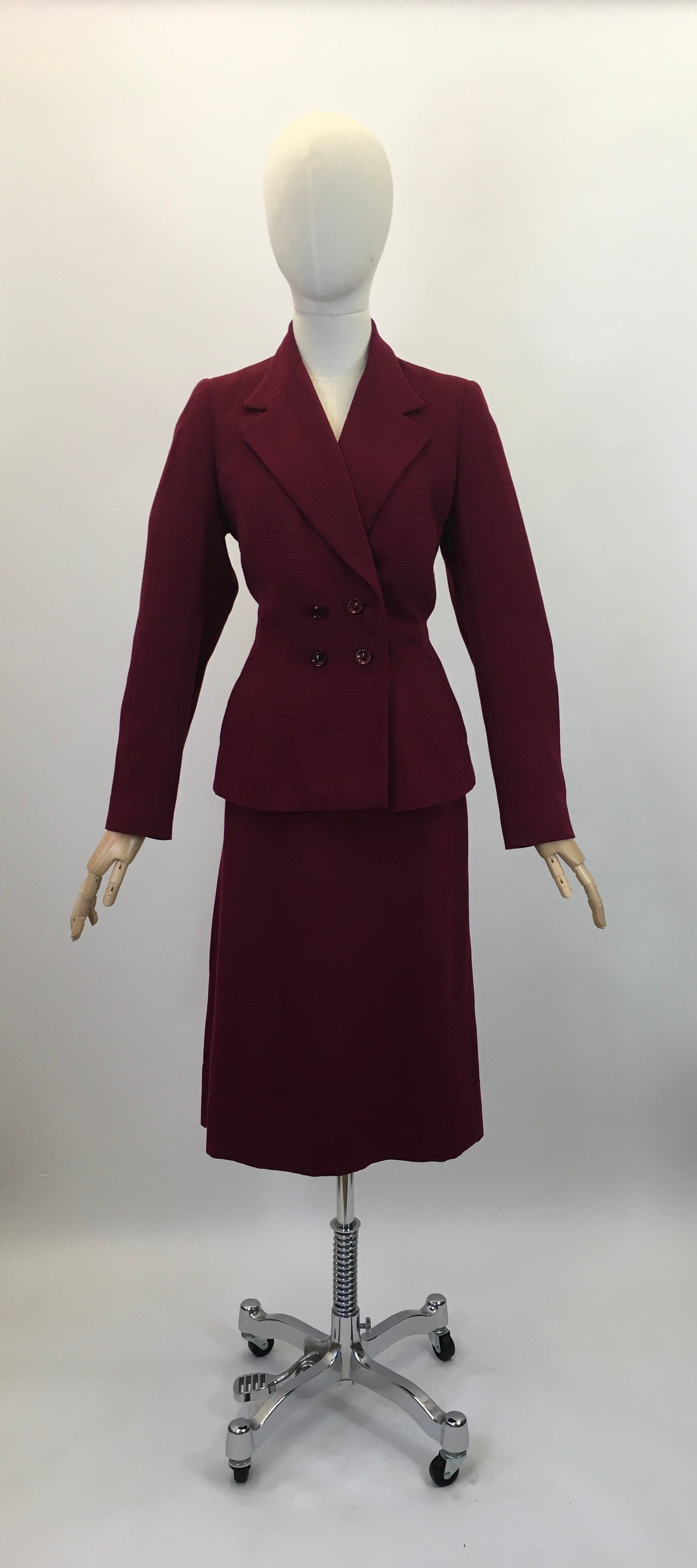 Original 1940's Darling 2pc Suit - In A Deep Berry Wine