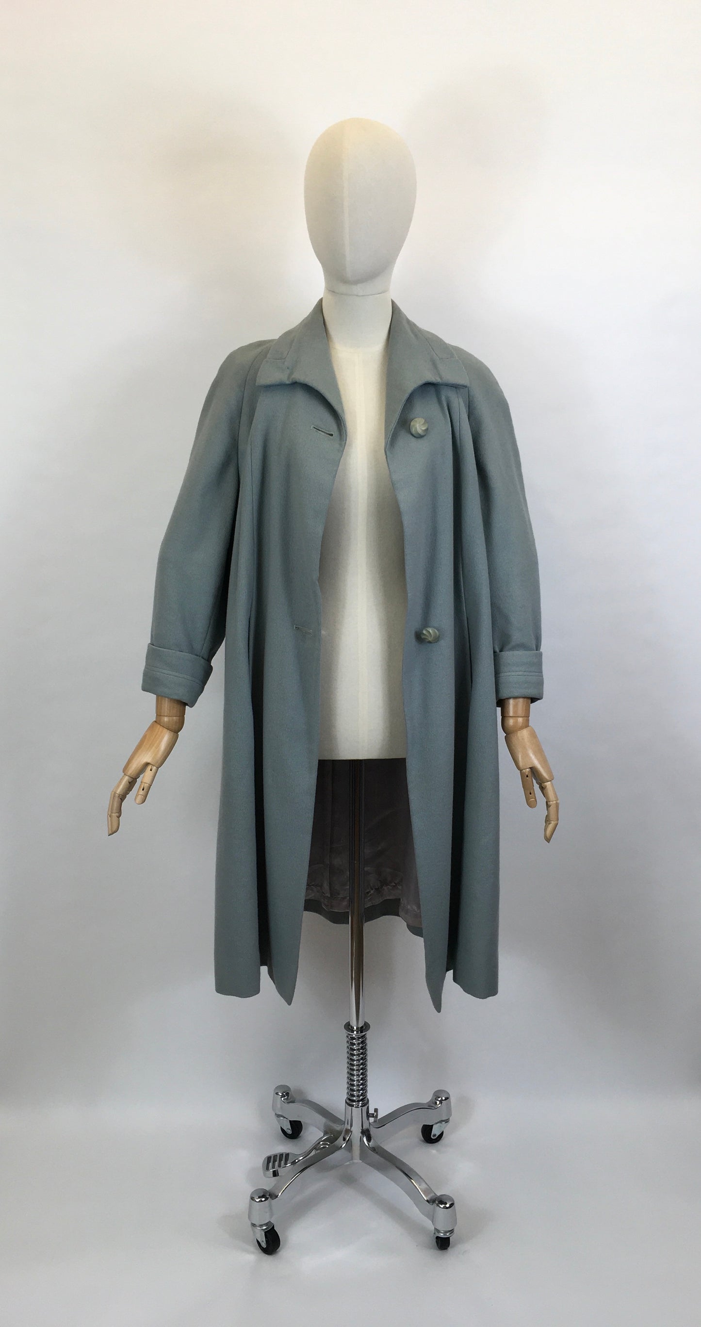 Original 1950’s Darling Pale Blue Swing Coat - With A Classic Easy to Wear 50’s Silhouette