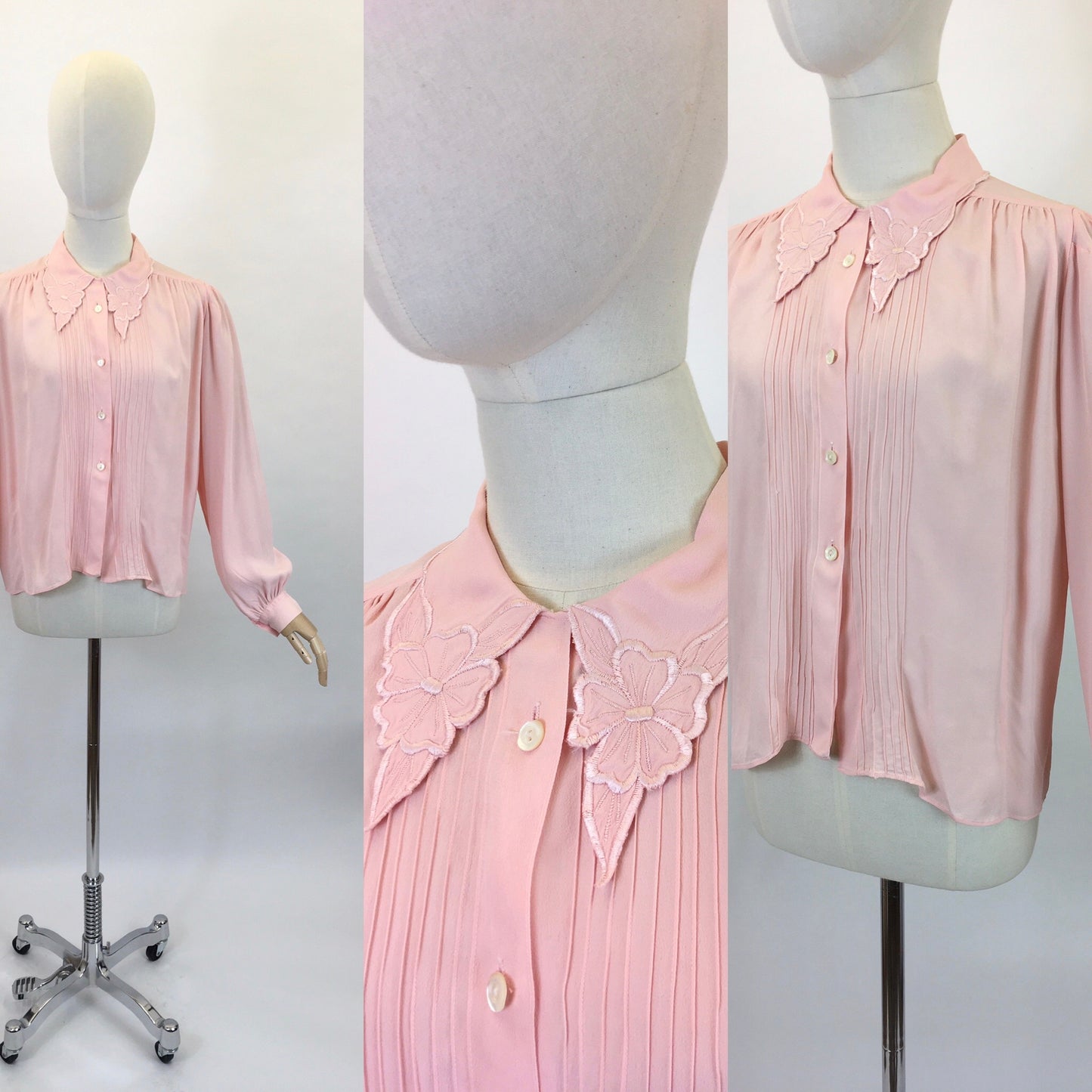 Original 1940’s Utility CC41 Crepe Blouse - In A Beautiful Soft Powder Pink