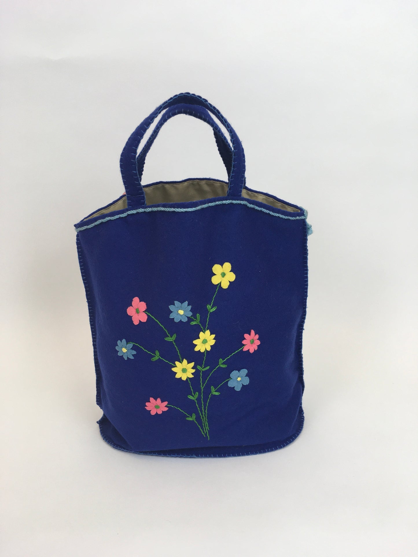 Original Late 1940s Early 1950’s Felt Handbag - ‘ Make do and Mend’ era Featuring a Ballerina and Floral Adornment