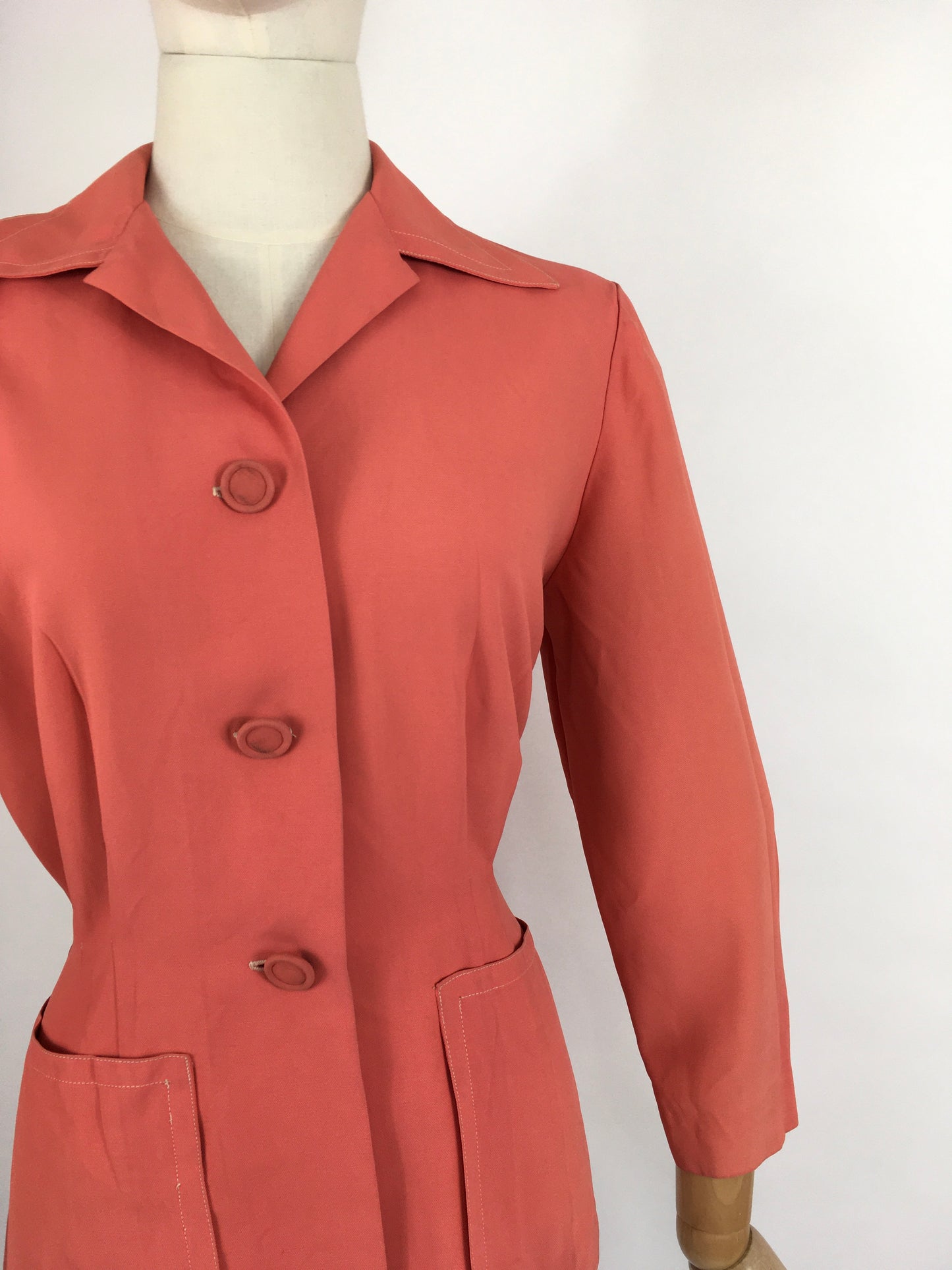 Original 1940s  Summer Jacket With Back Belt Detailing  - In A Fabulous Coral Colour ‘ A Bobby Ann Original’