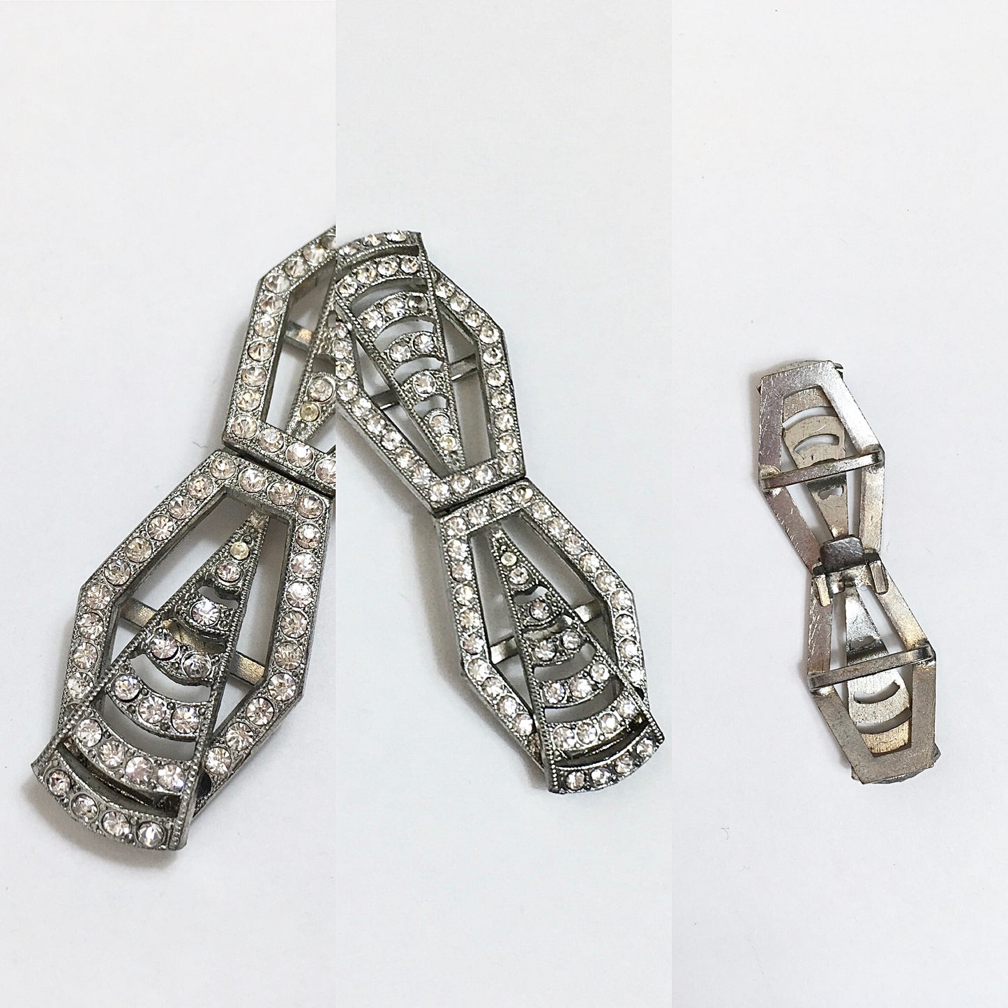 Original 1920's / 1930's Art Deco Evening Buckle - In Sparkling Paste Stones