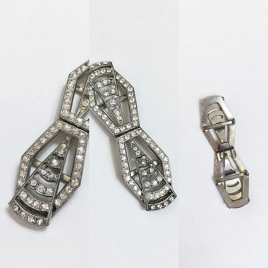 Original 1920's / 1930's Art Deco Evening Buckle - In Sparkling Paste Stones