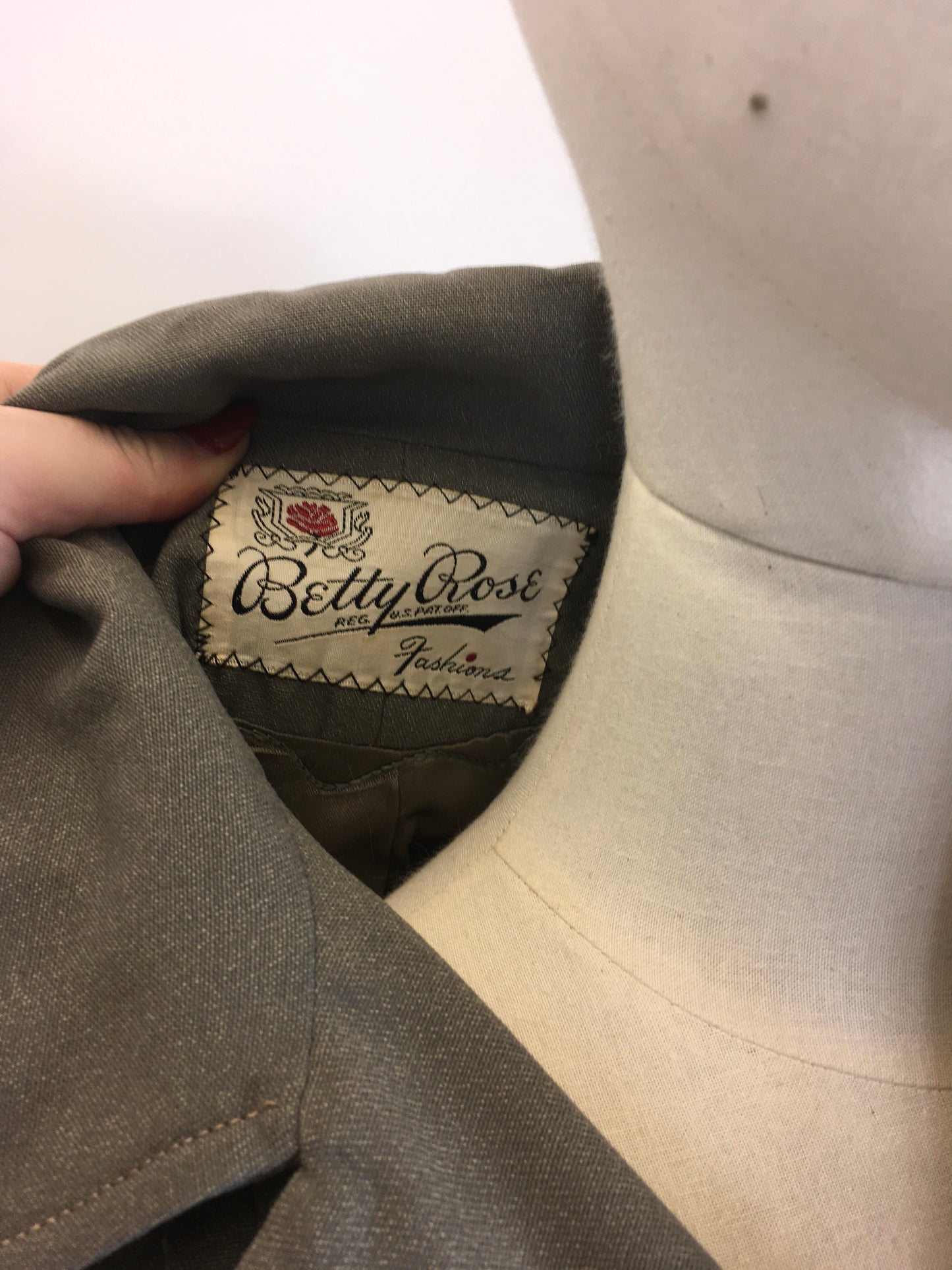 Original Late 40's Early 50's Coat in Powdered Grey - By ' Betsy Rose'