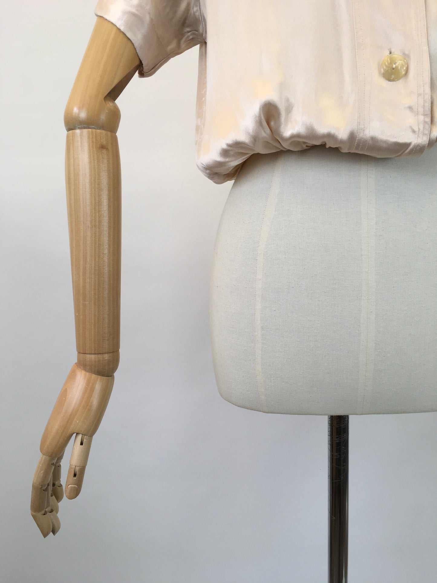 Original 1930's Darling Silk Rayon Blouse - In A Pale Pink