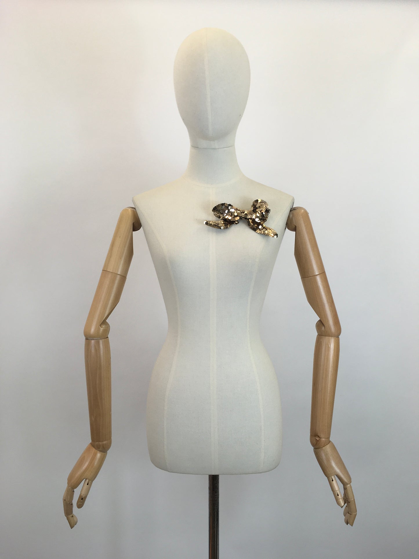 Original 1920's / 1930's Stunning Bow Adornment - In Shimmering Gold Sequins