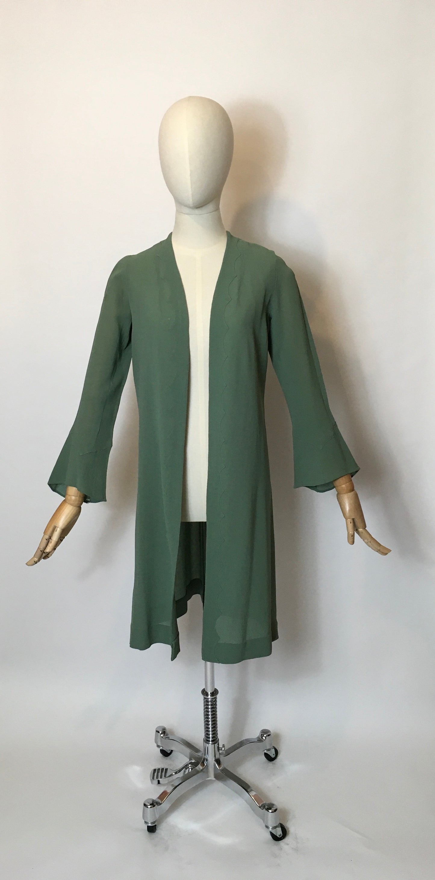 Original 1930’s Eau De Nil Lightweight Summer Overcoat - Festival of Vintage Fashion Show Exclusive