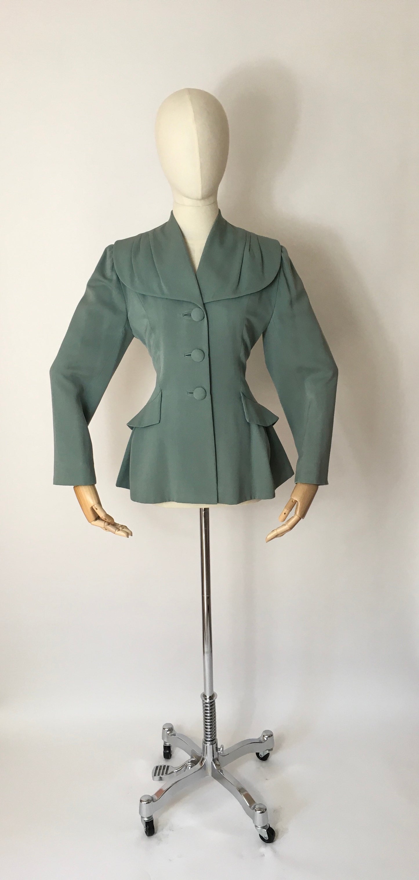 Original 1940’s Black Label ‘ Lilli Ann ‘ - In the Most Beautiful Soft Duck Egg Colour Pallet