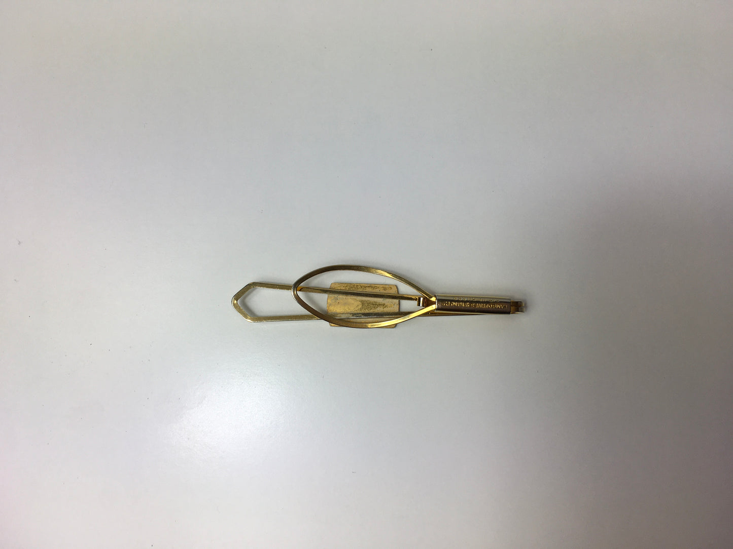 Original Gents Tie Pin - In a Gold Colour with Contrast Stripes in Light and Dark Blue